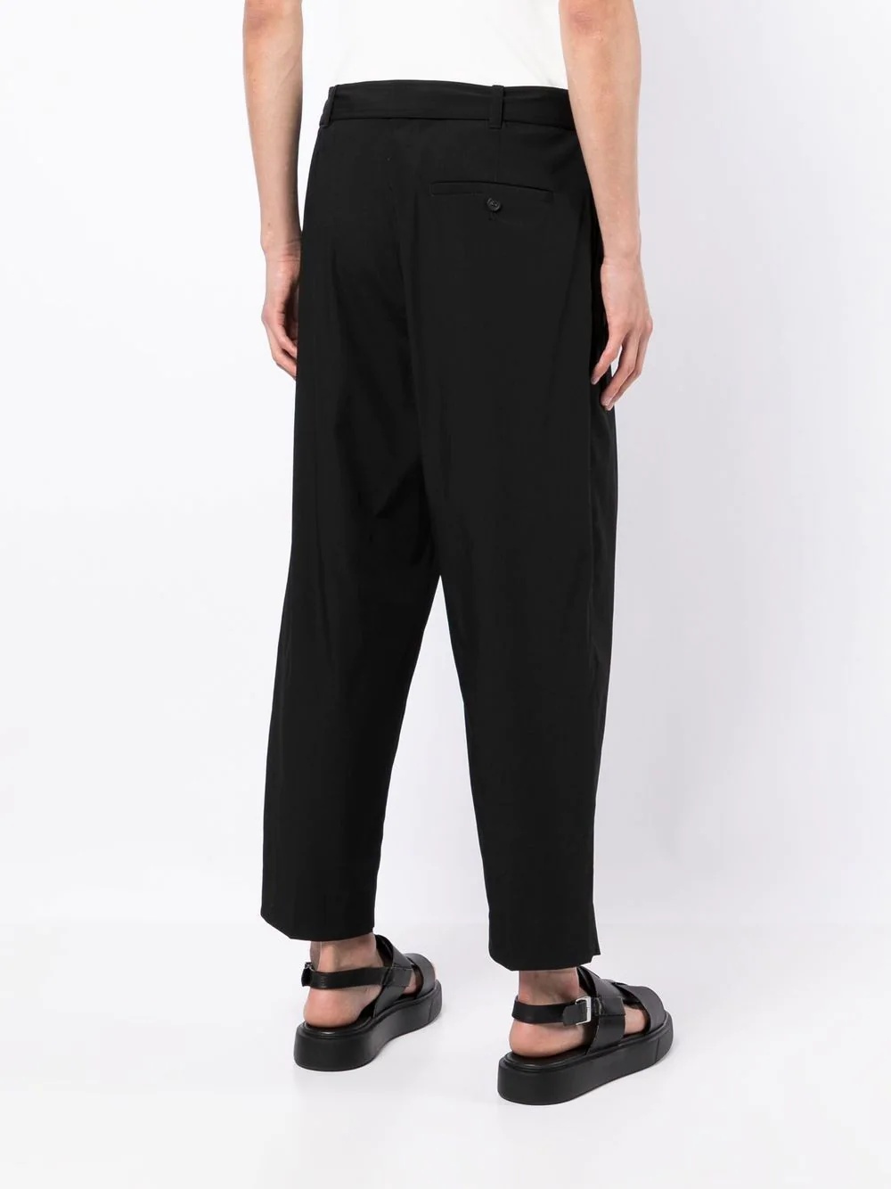 belted drop-crotch trousers - 4