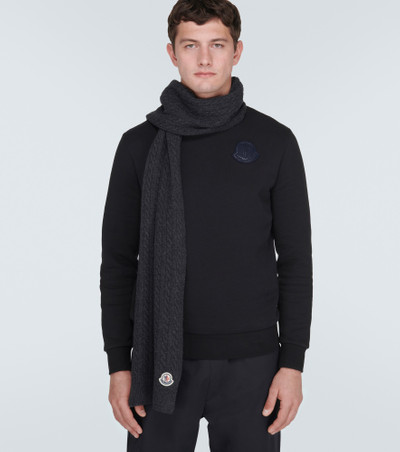 Moncler Wool and cashmere cable-knit scarf outlook