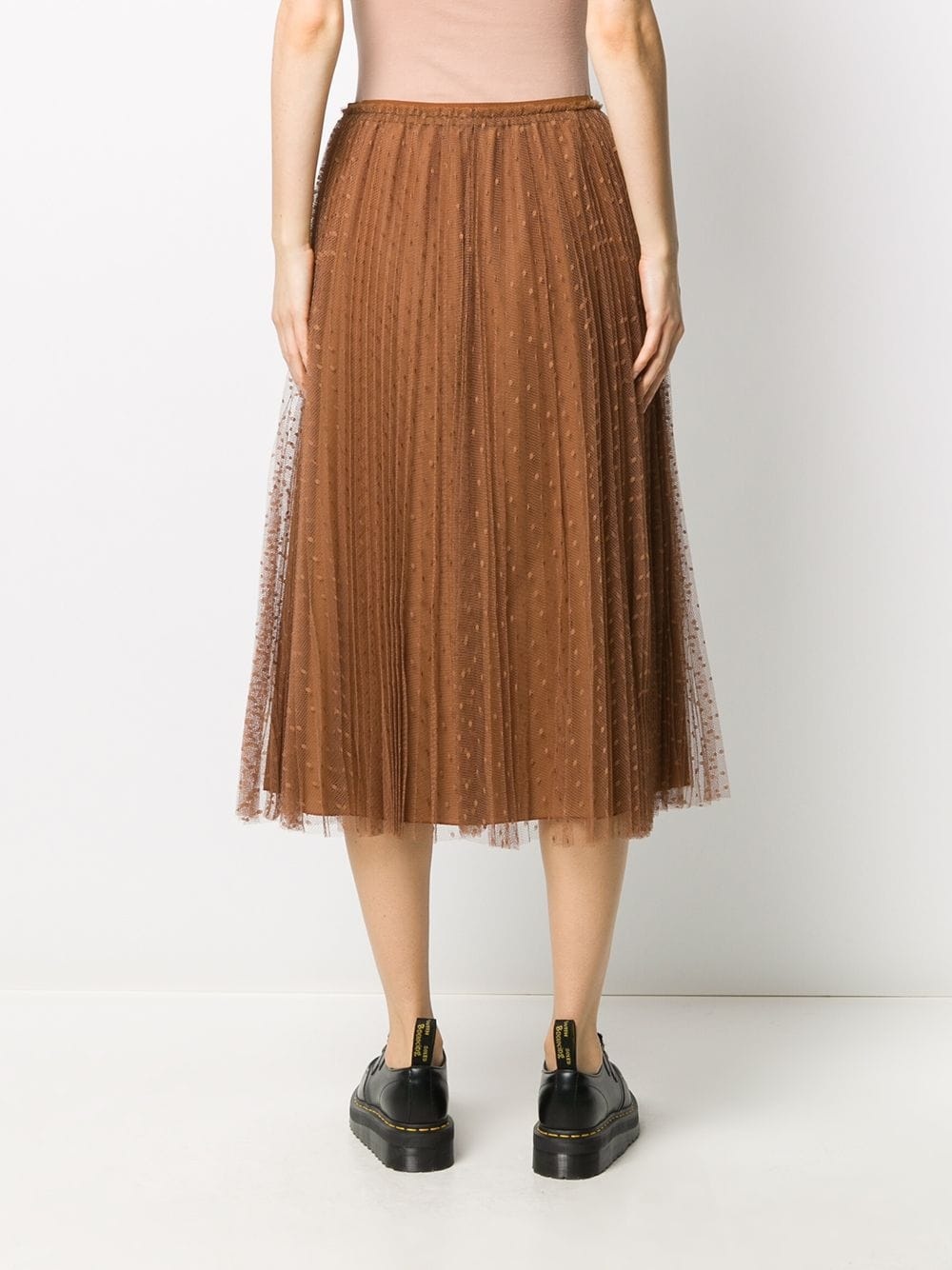 point d'esprit pleated skirt - 4