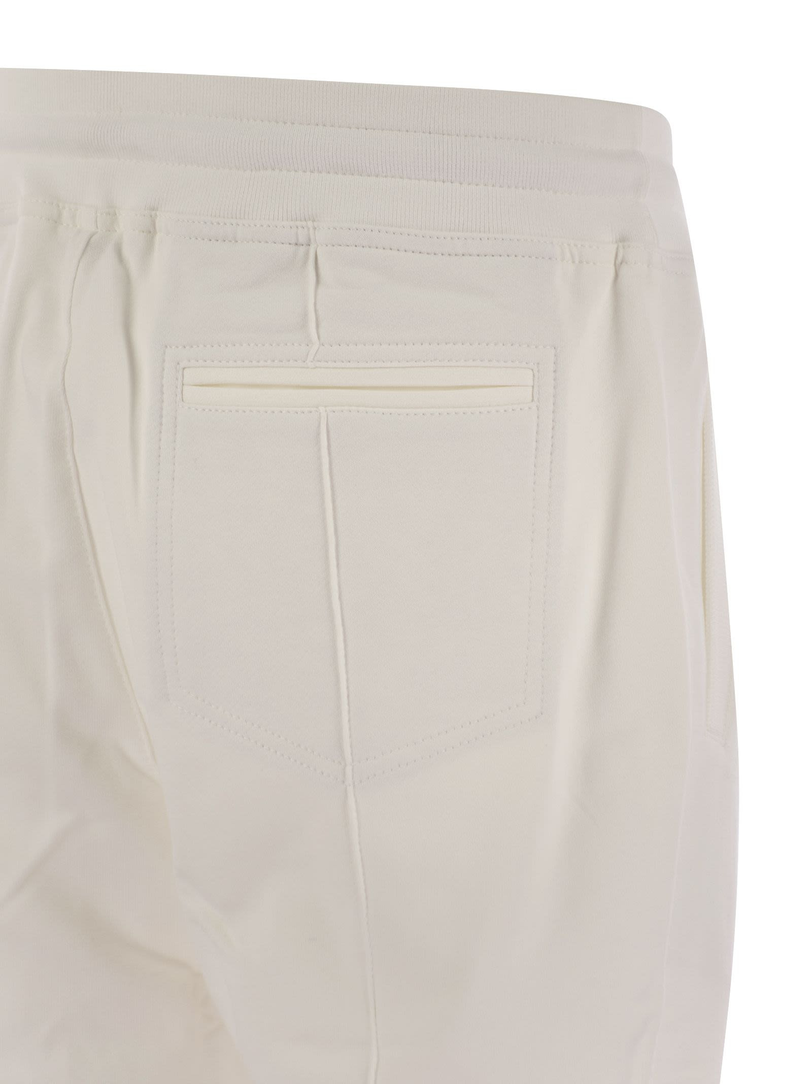 Brunello Cucinelli Men Cotton Fleece Trousers With Crête And Elasticated Hem - 4