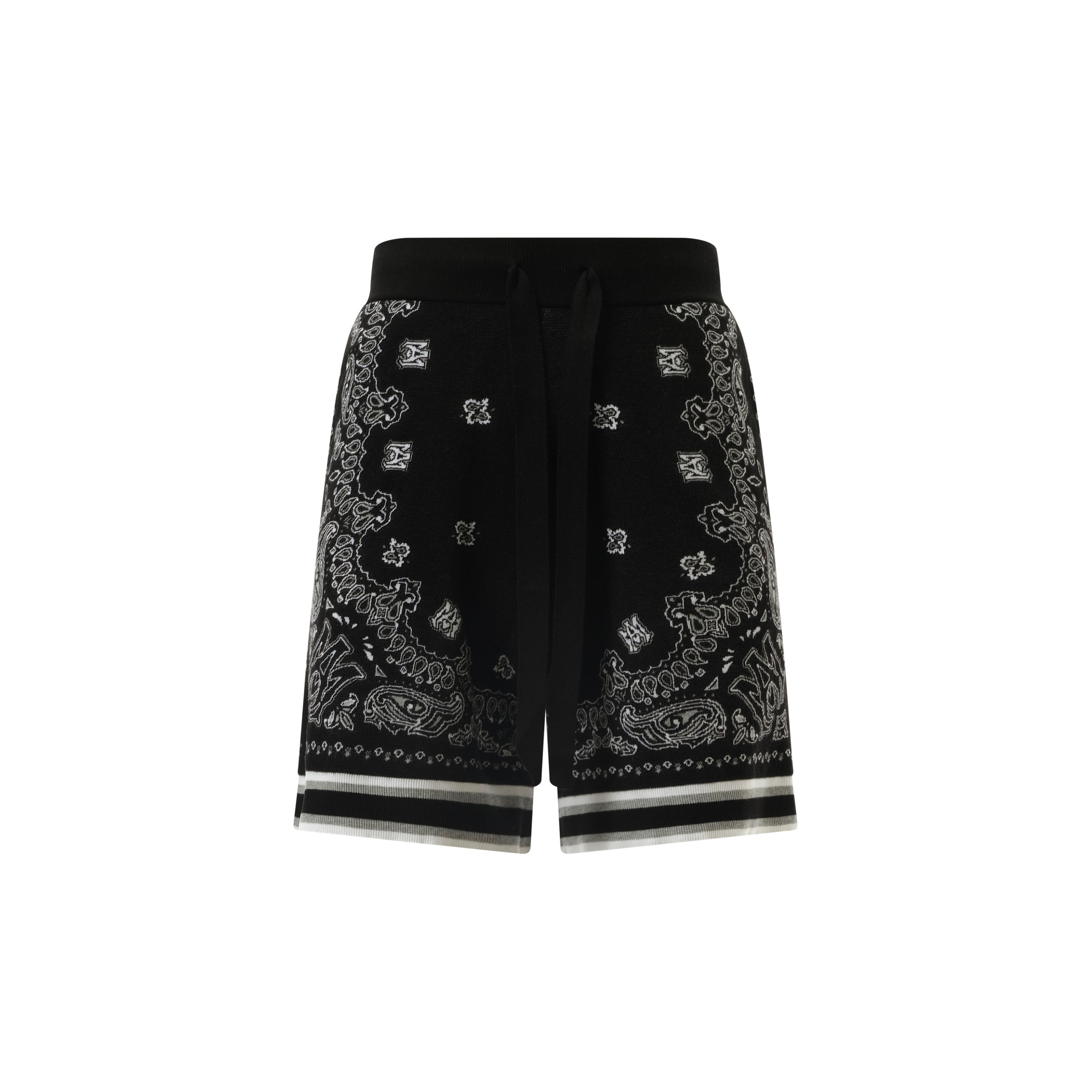 Bandana Shorts in Black/White - 2