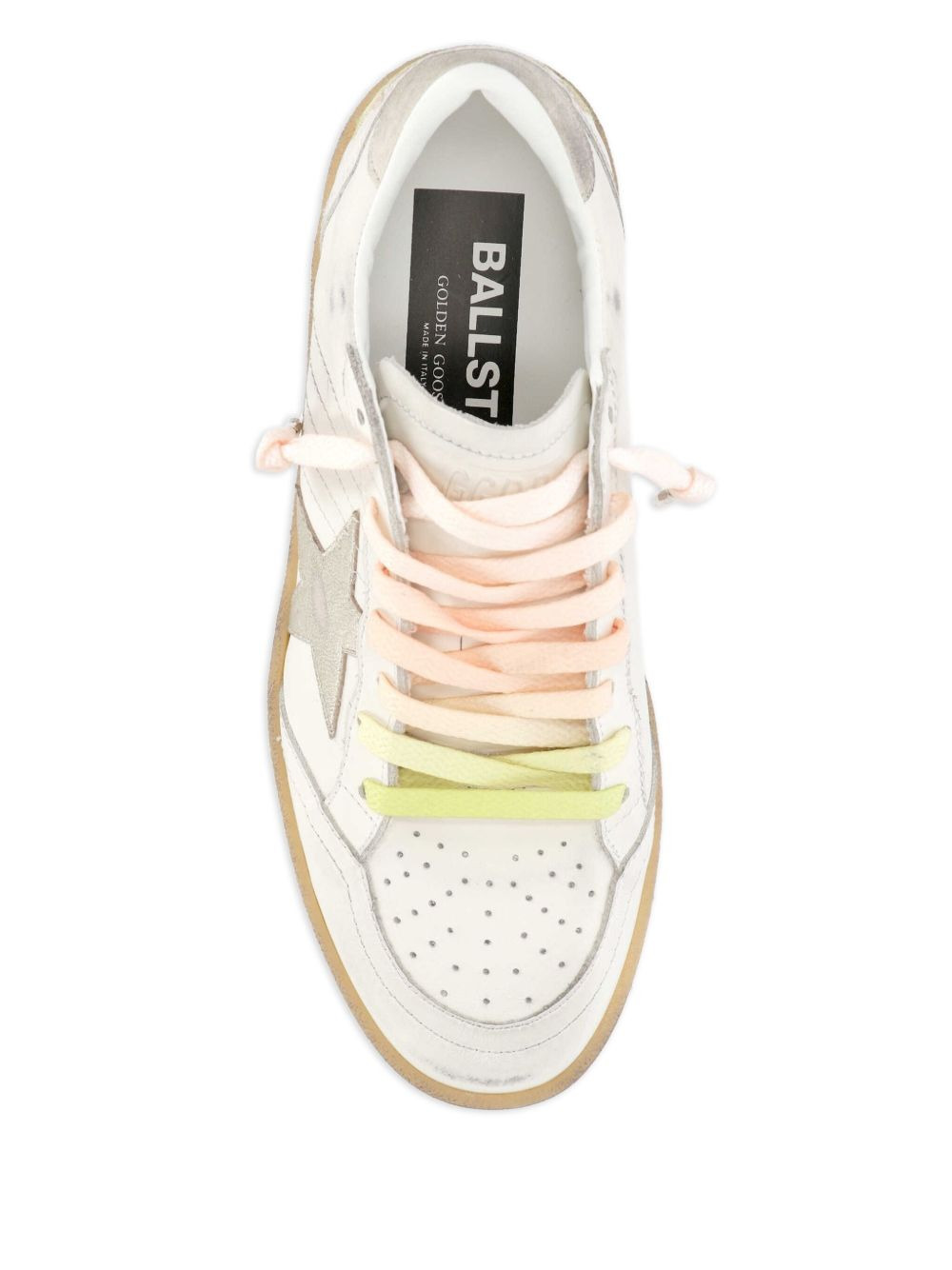 star-detail leather sneakers - 3
