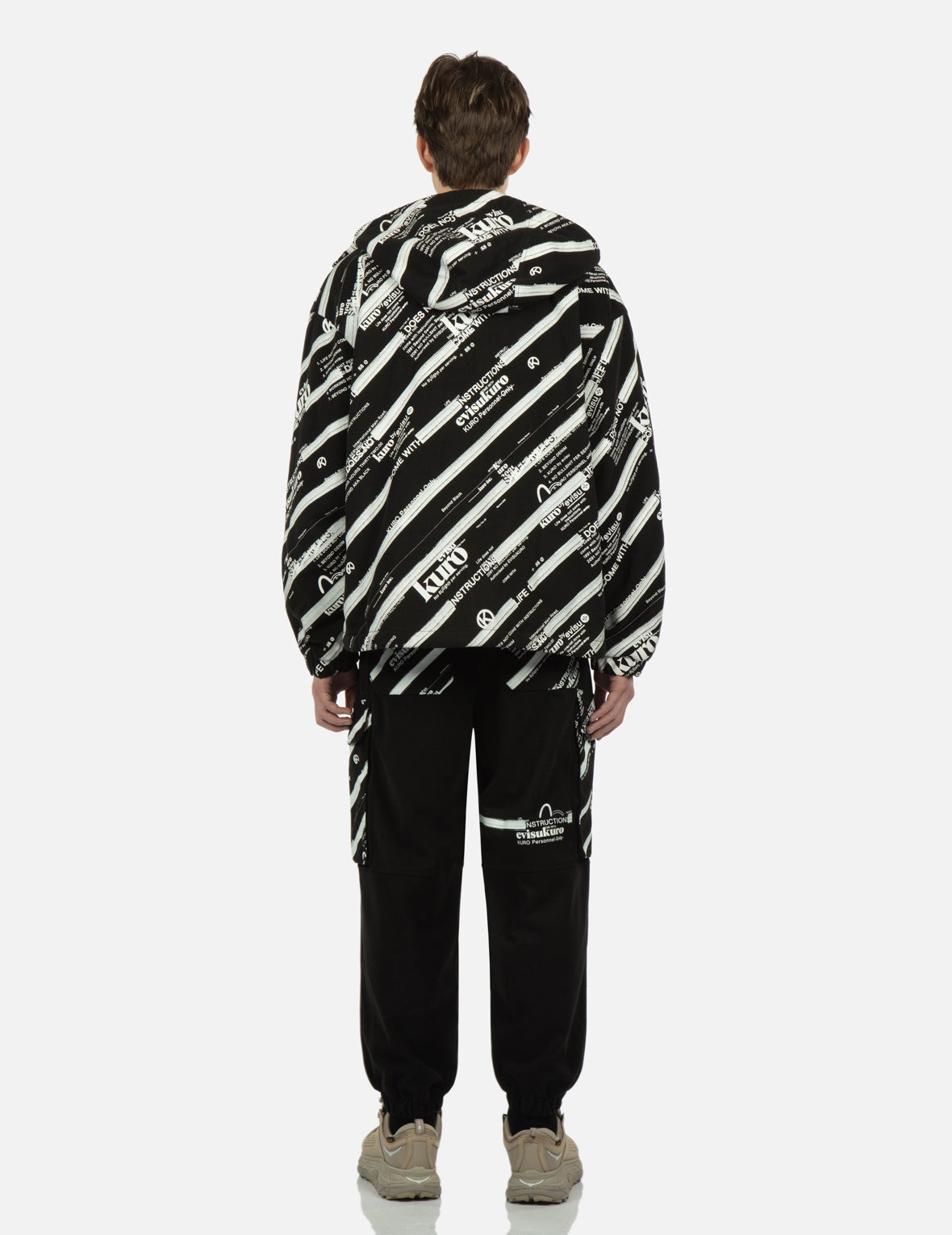 Monogram Logo and Slogan Print Padded Jacket - 6