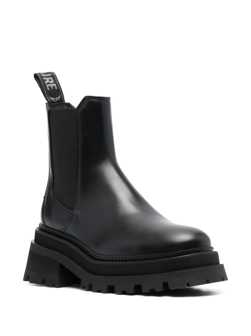 round-toe leather ankle boots - 2