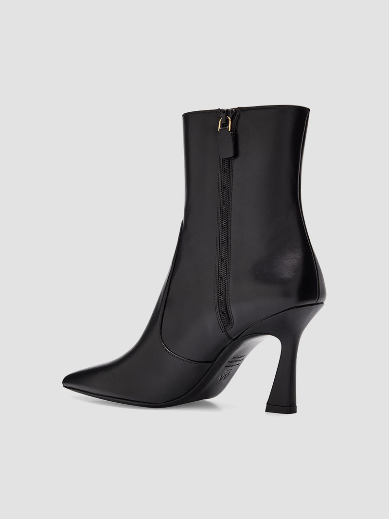 Women's Vinnie 85MM Leather Zip-Up Booties - Black 3