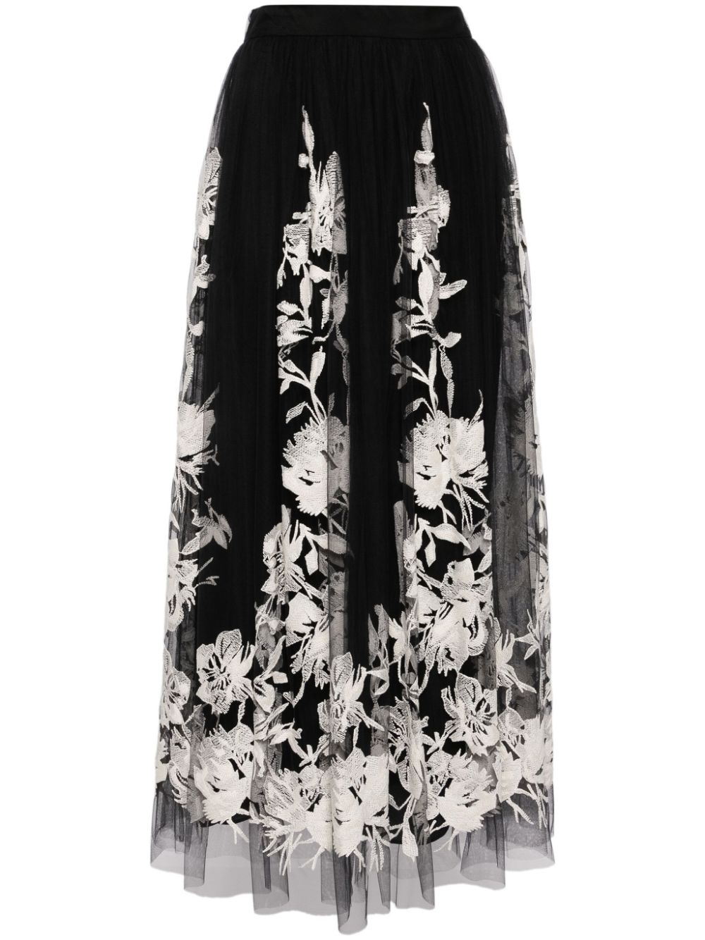 embroidered midi skirt - 1
