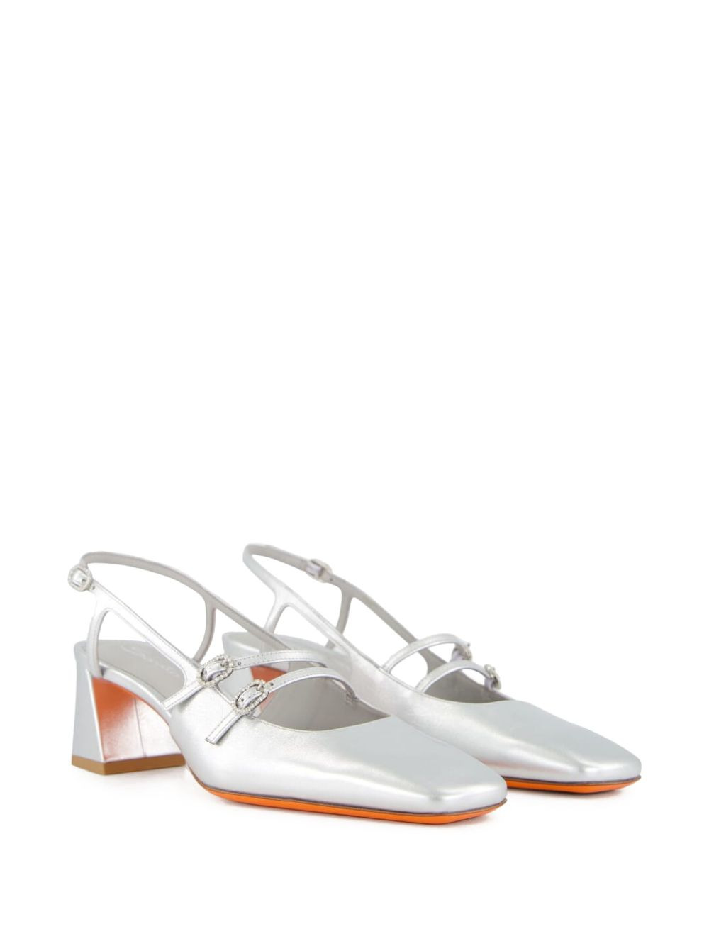 metallic slingback heels - 3