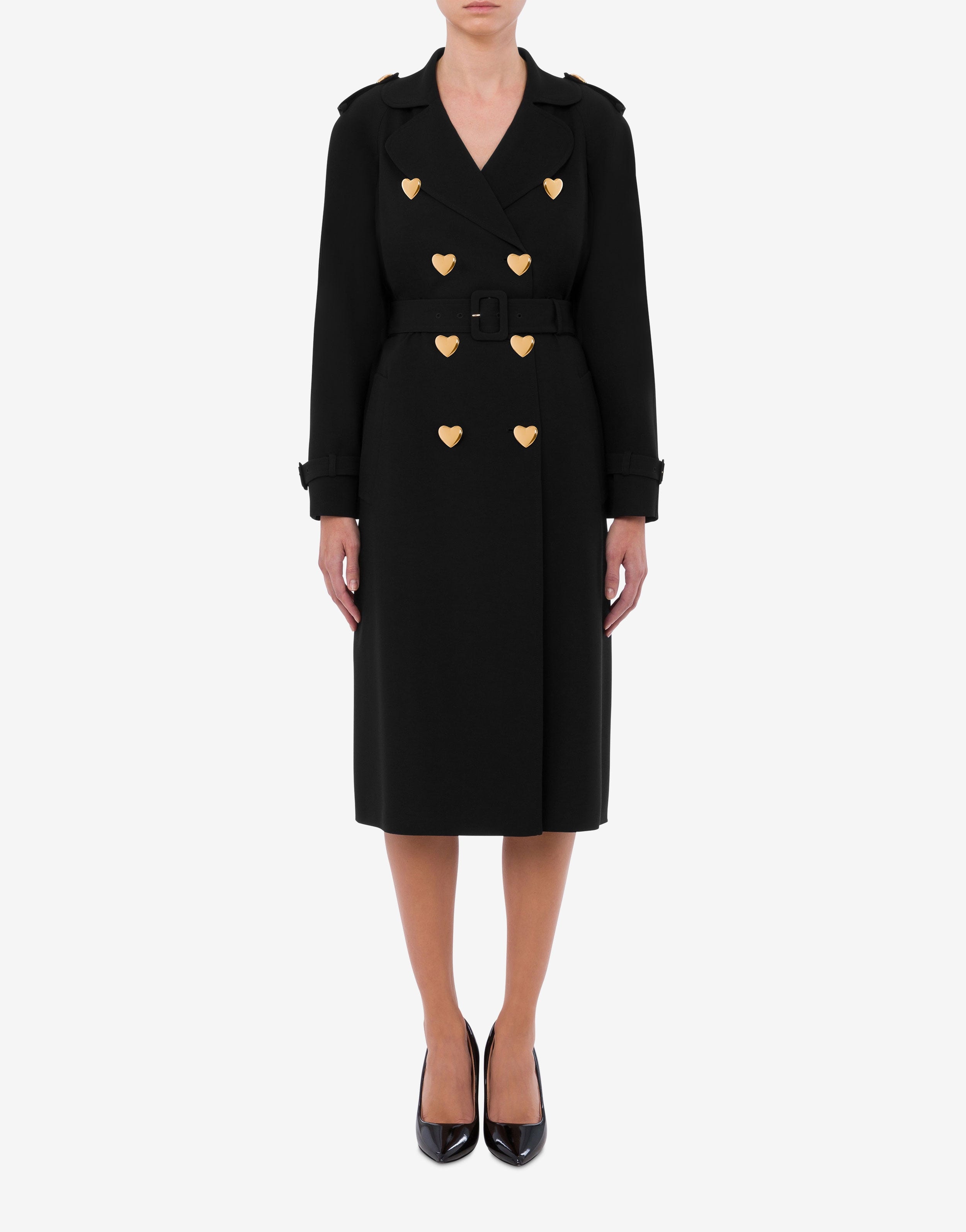 HEART BUTTONS ENVER SATIN TRENCH - 2