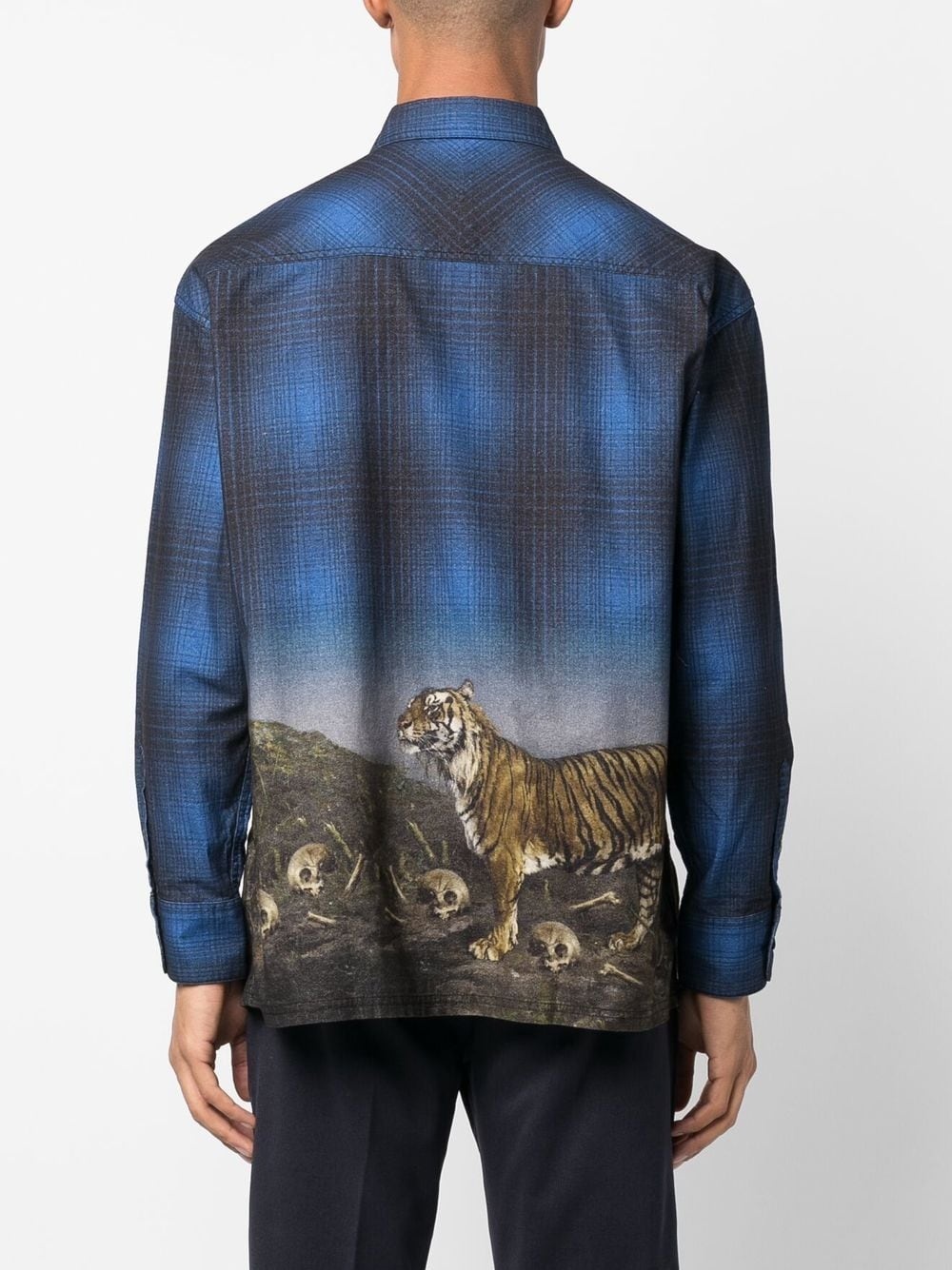 tiger-print visual-effect shirt - 4