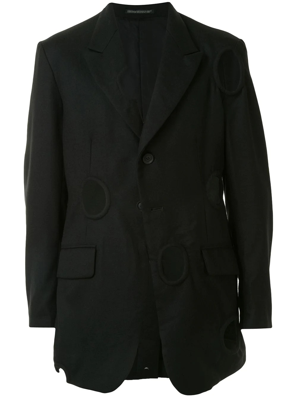 unisex cut-out wool blazer - 1