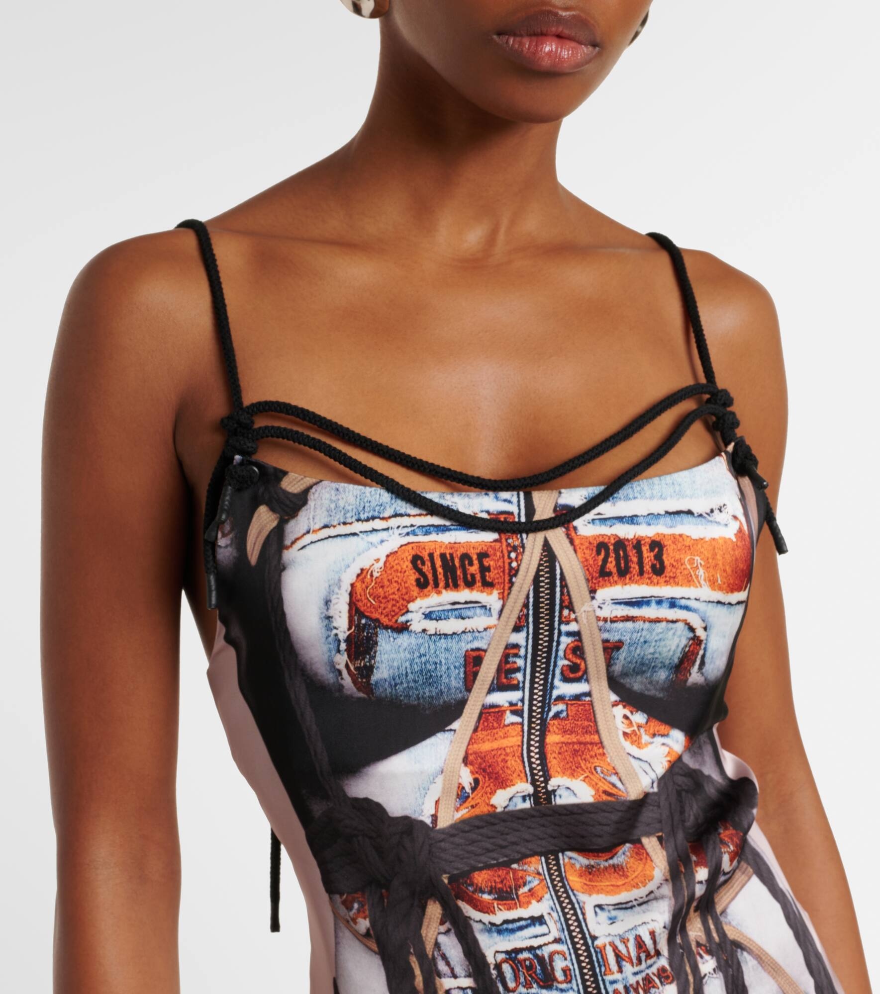 Bondage printed midi dress - 4