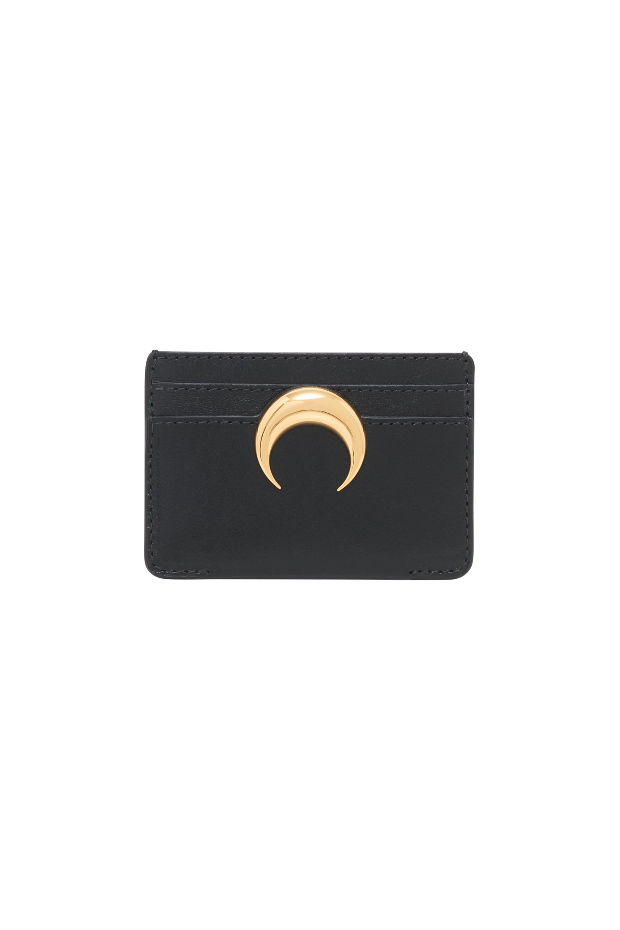 【MARINE SERRE】 MOONOGRAM EMBOSSED LEATHER CARD HOLDER Marine Serre Moonogram Embossed Leather Moon Charm Card