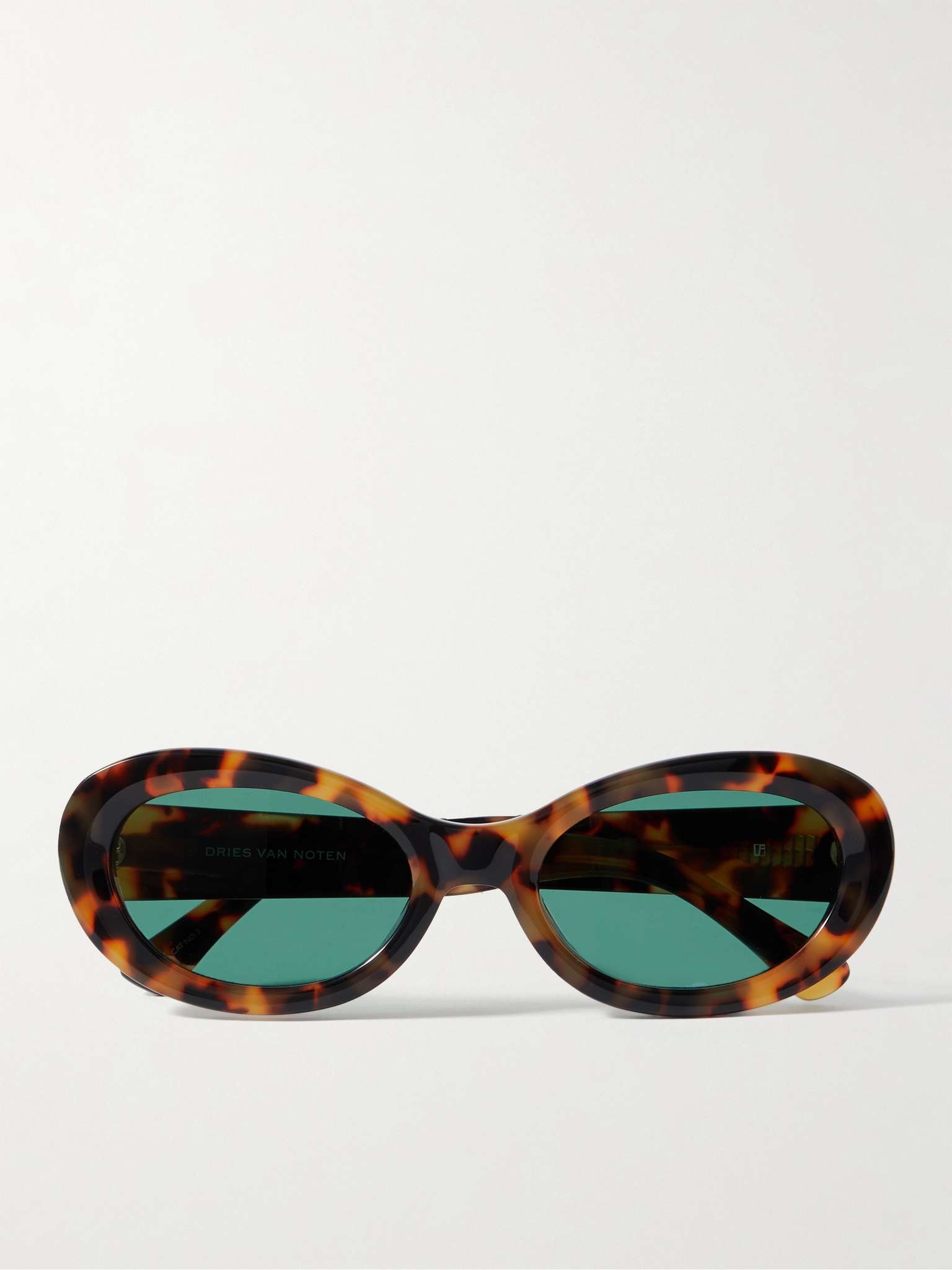 Oval-Frame Tortoiseshell Acetate Sunglasses - 1