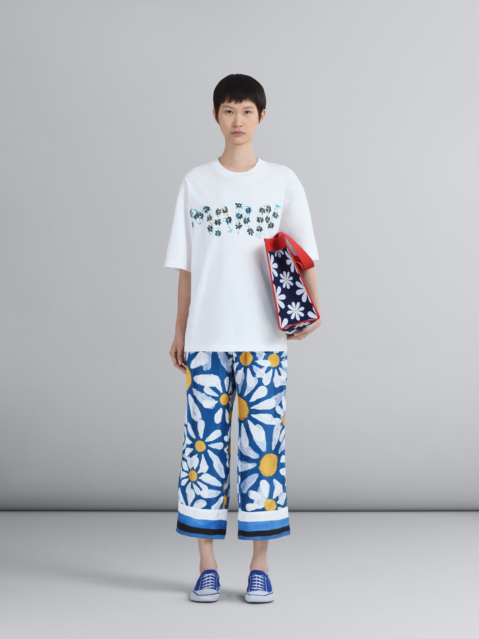 DAISY PRINT KNIT SHOPPING BAG - 2