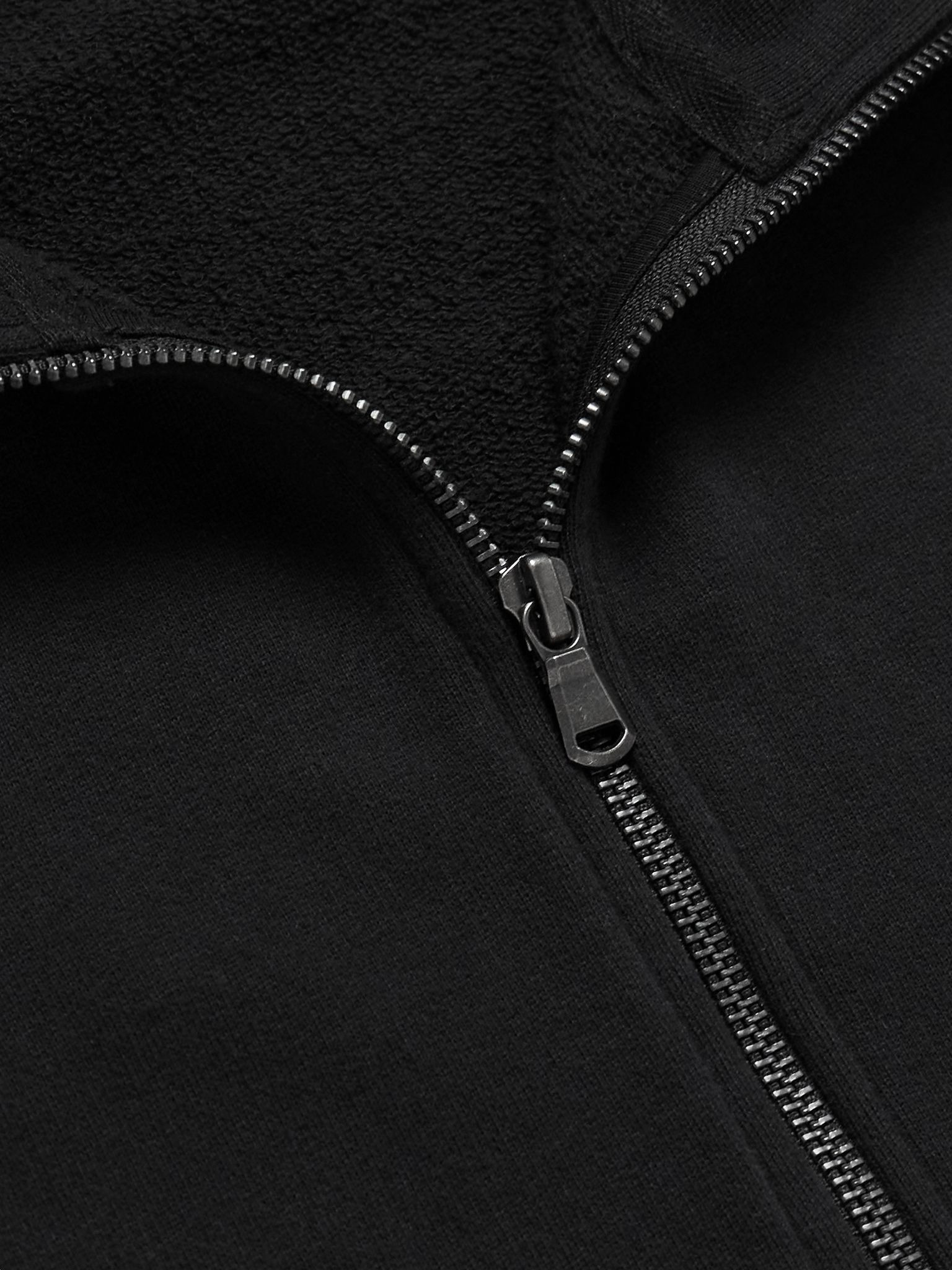 Cotton-Jersey Half-Zip Sweatshirt Black - 5