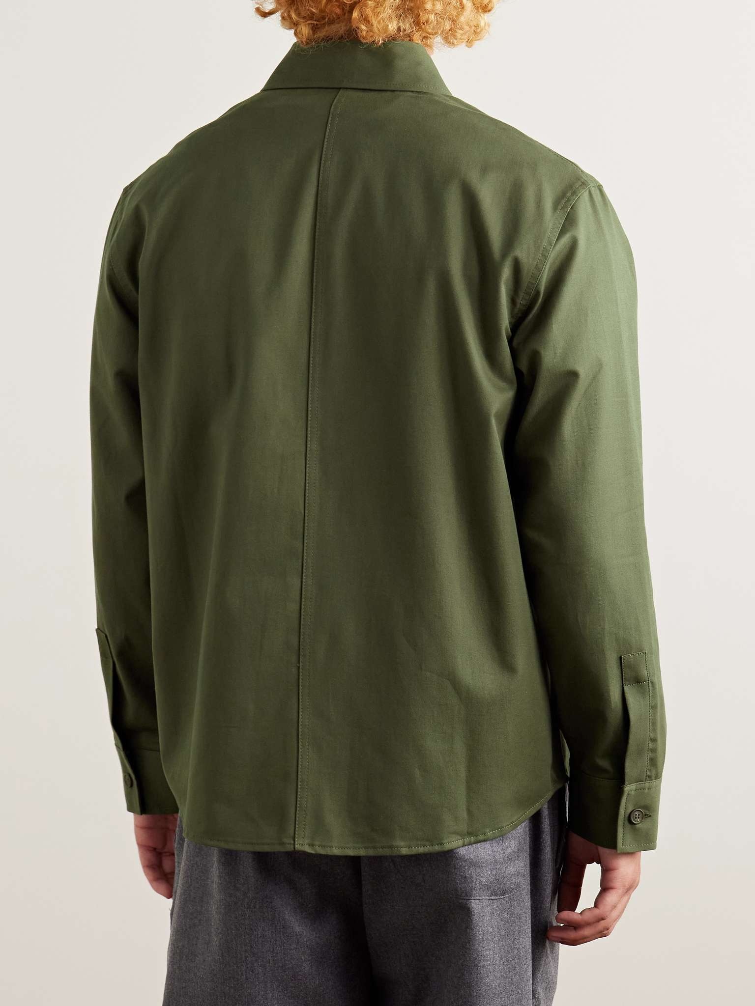 Logo-Embroidered Cotton-Twill Overshirt - 4