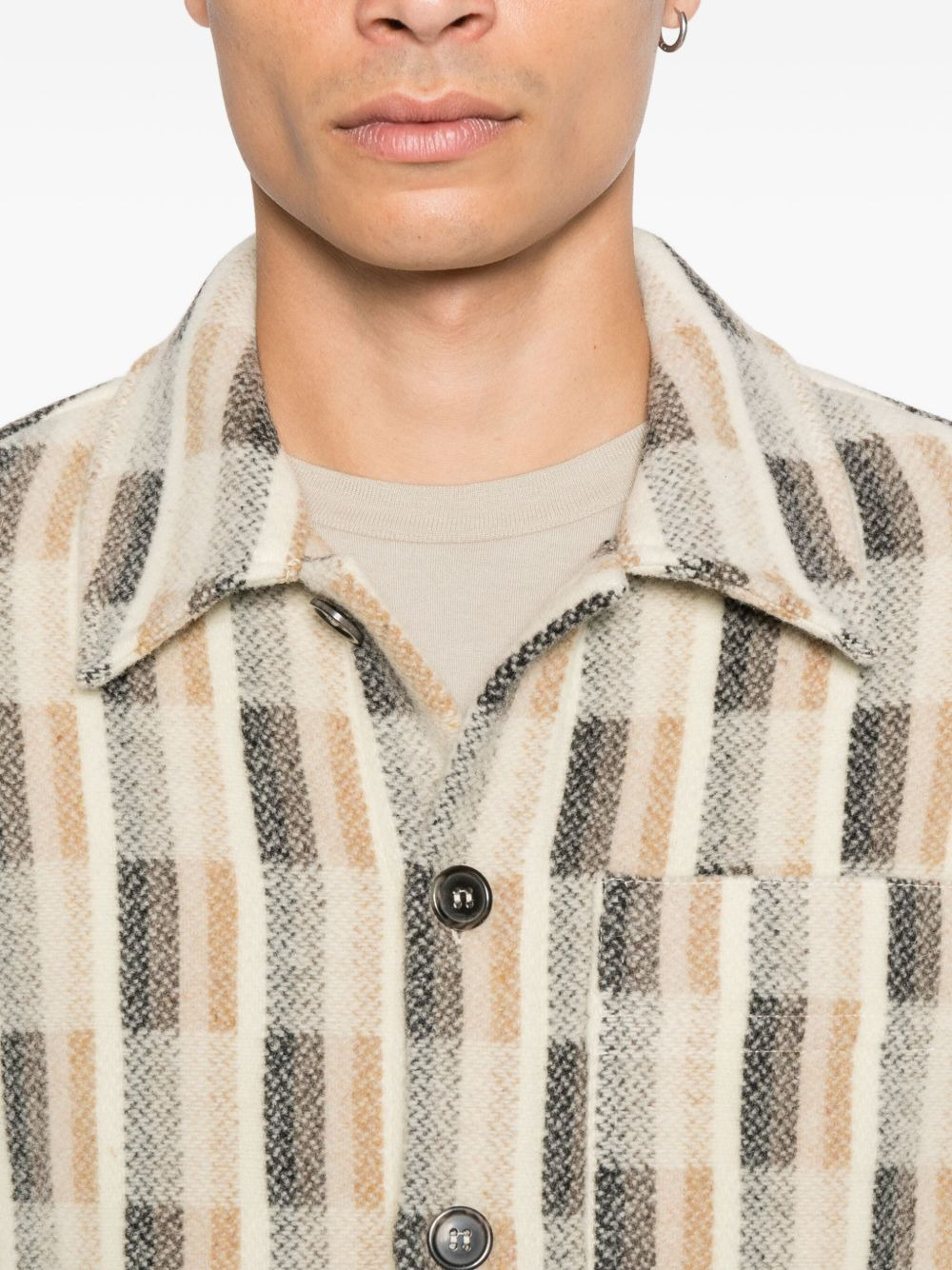 checked wool jacket - 5