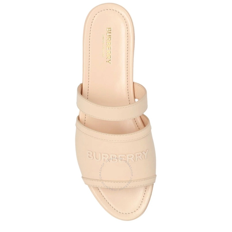 Burberry Ladies Pale Peach Honour Leather Flat Sandals, Brand Size 35 ( US Size 5 ) - 3