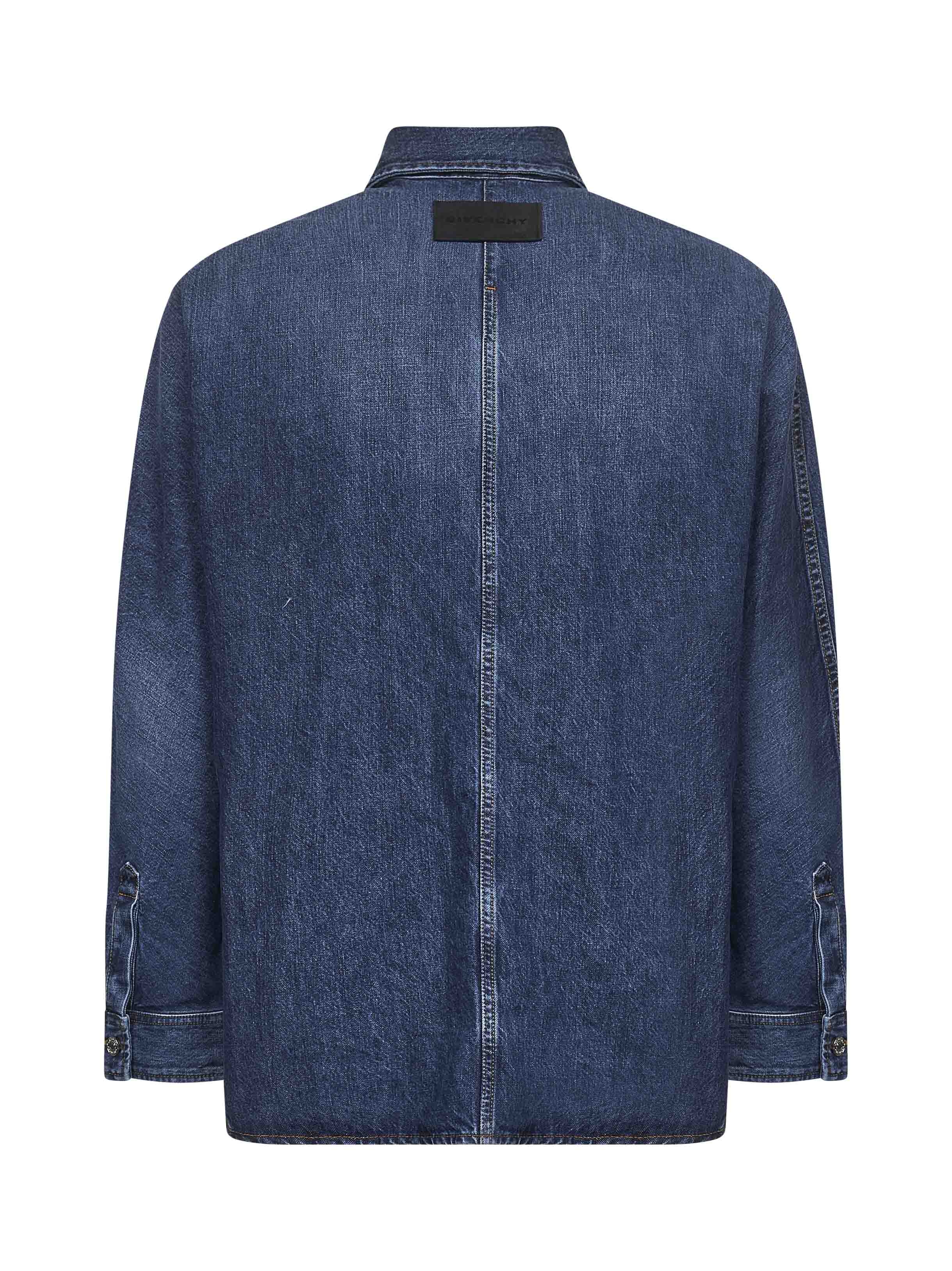 Blue cotton denim overshirt - 2