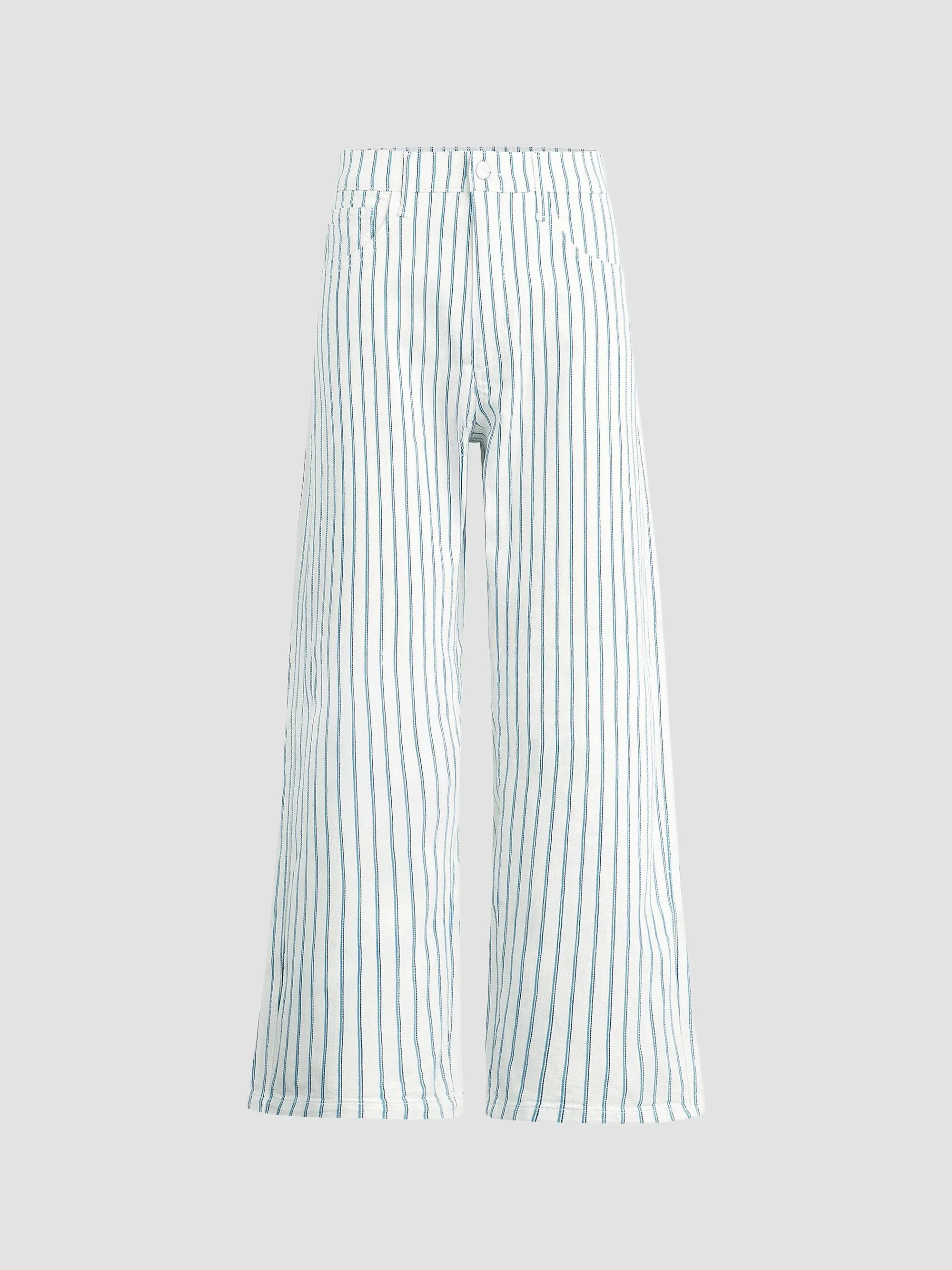 Women's The Mia Stripe Wide-Leg Ankle Jeans - Blue Multi Stripe - 1