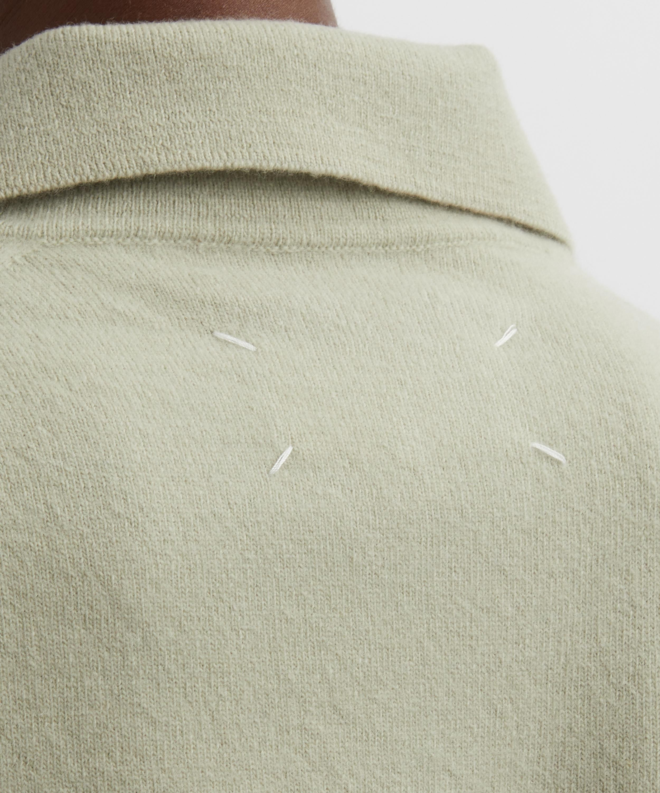 Pale Green Polo Knit Top - 5