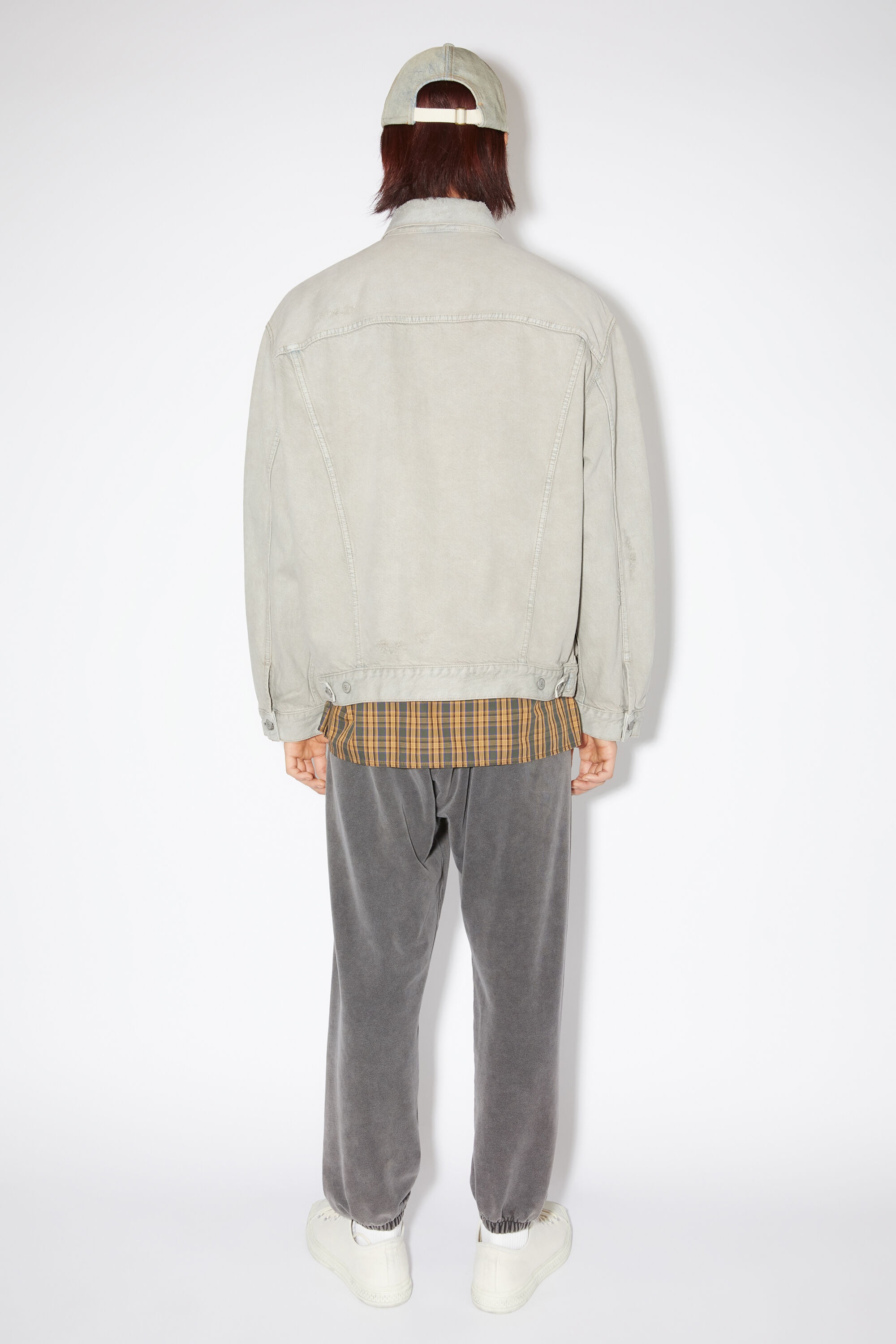 Relaxed fit denim jacket - Grey/beige - 3