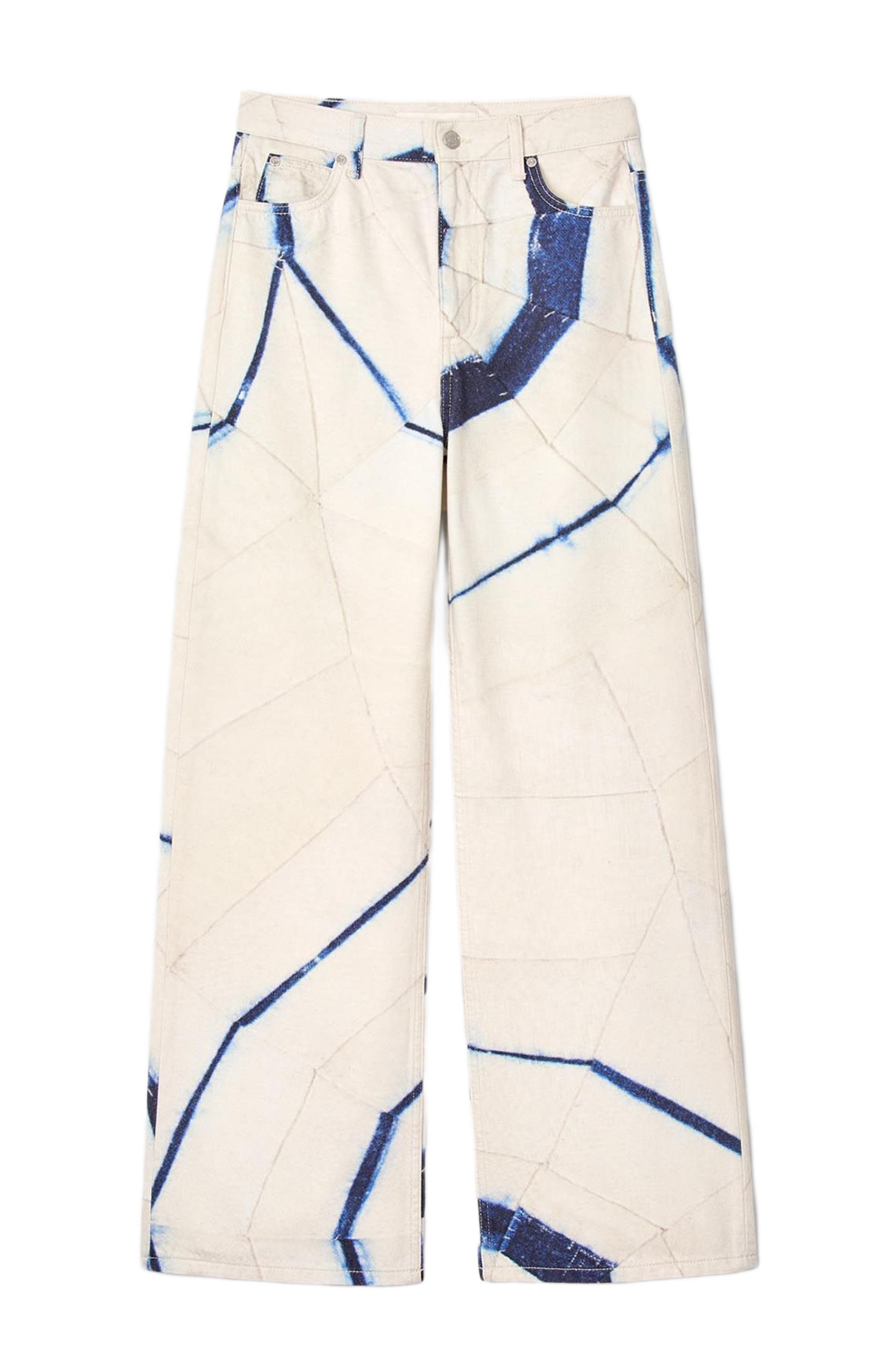 SANDRO Wide-leg striped jeans in Ecru at Nordstrom - 5