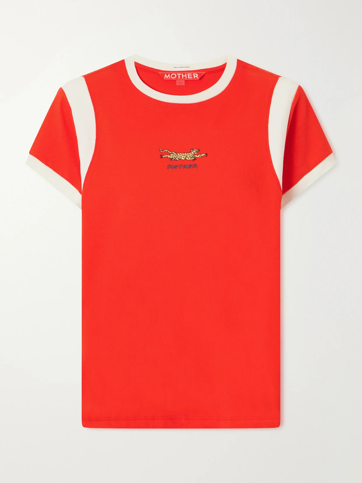 The Boxy Goodie Paneled Embroidered Cotton-jersey T-shirt - 1