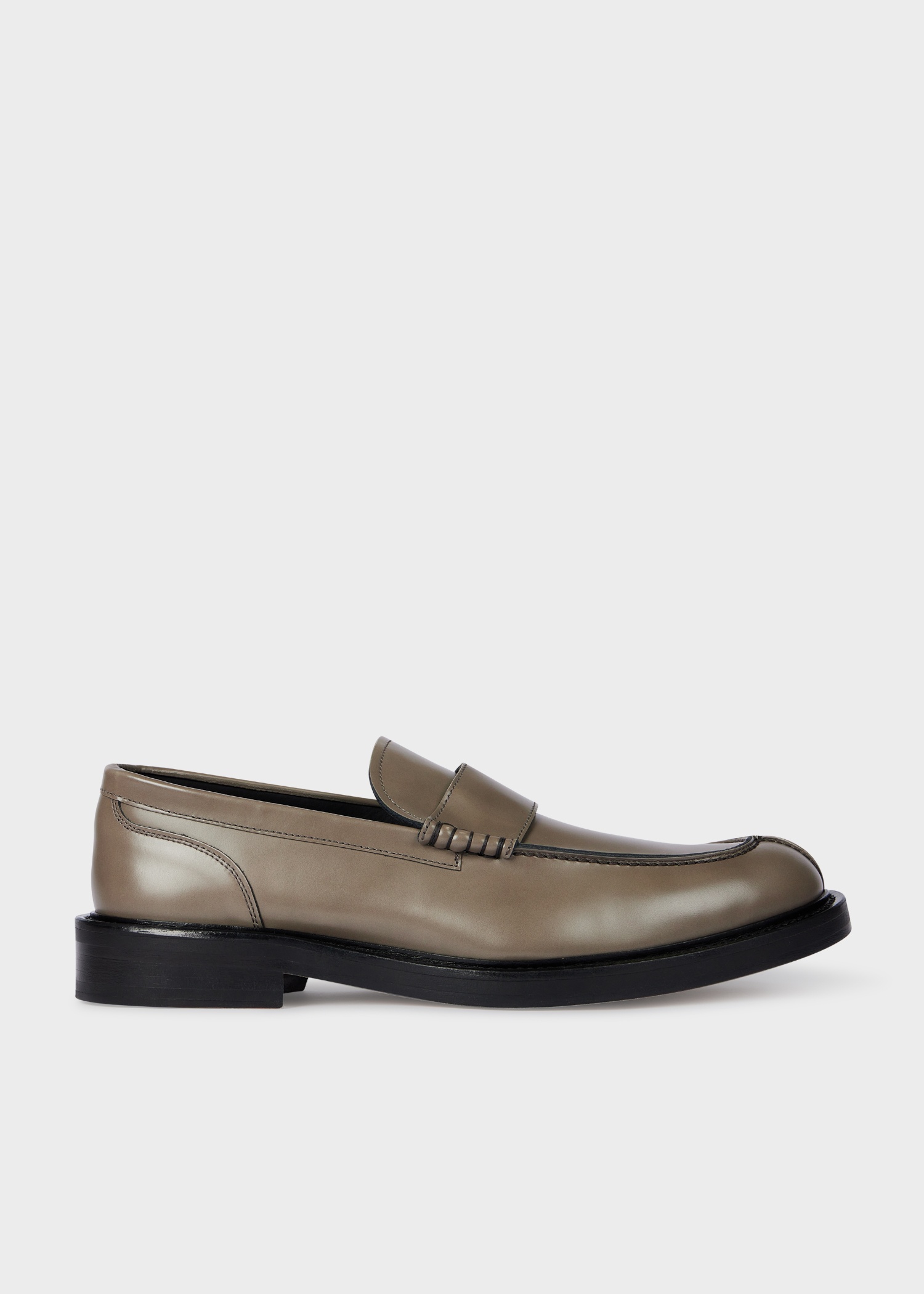 Grey Leather 'Rossini' Loafers - 1