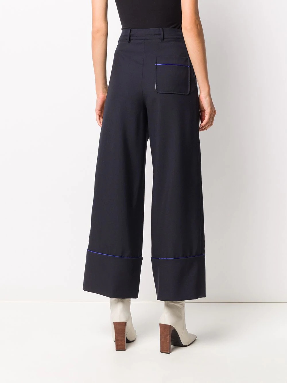 wide-leg tie-waist trousers - 4