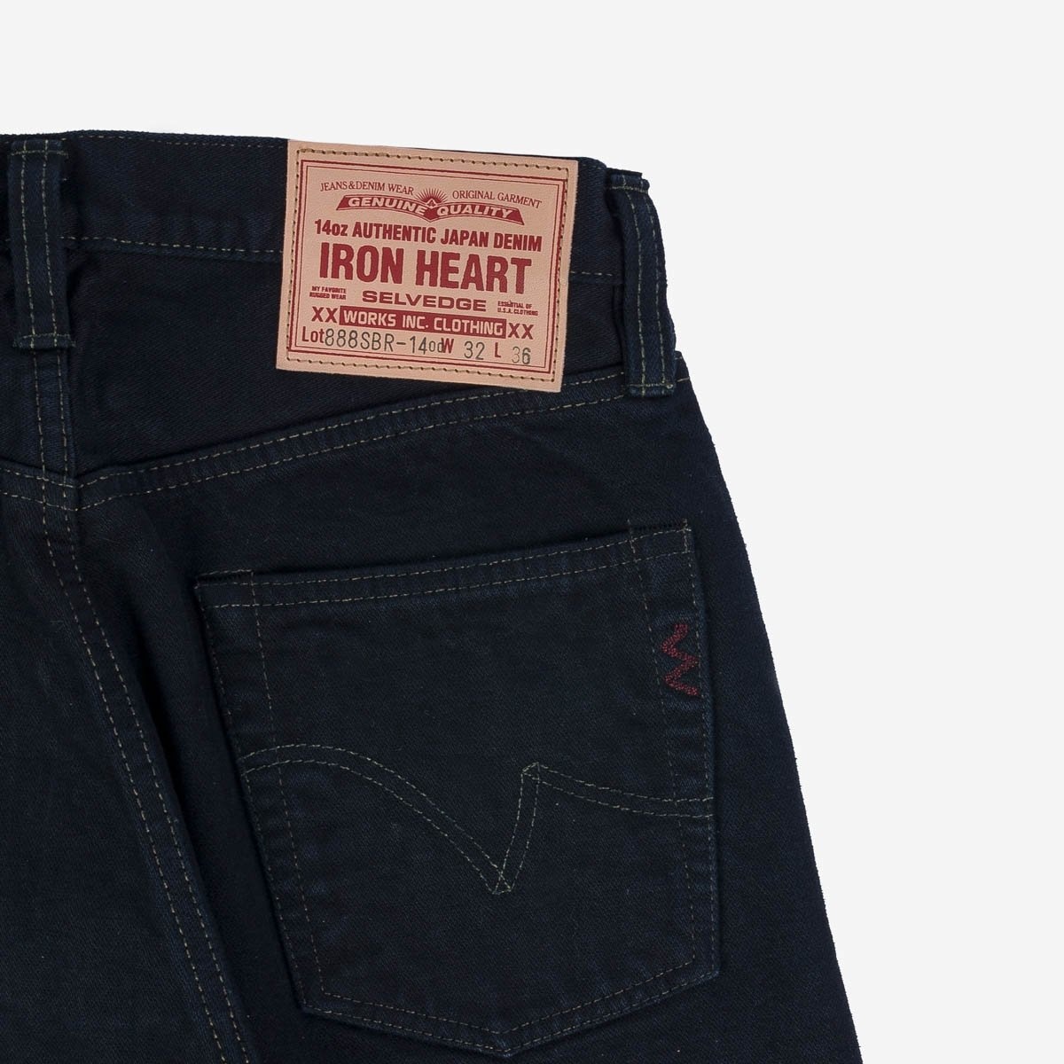 IH-888SBR-14od 14oz Broken Twill Selvedge Denim Medium/High Rise Tapered Cut Jeans - Indigo Overdyed - 6