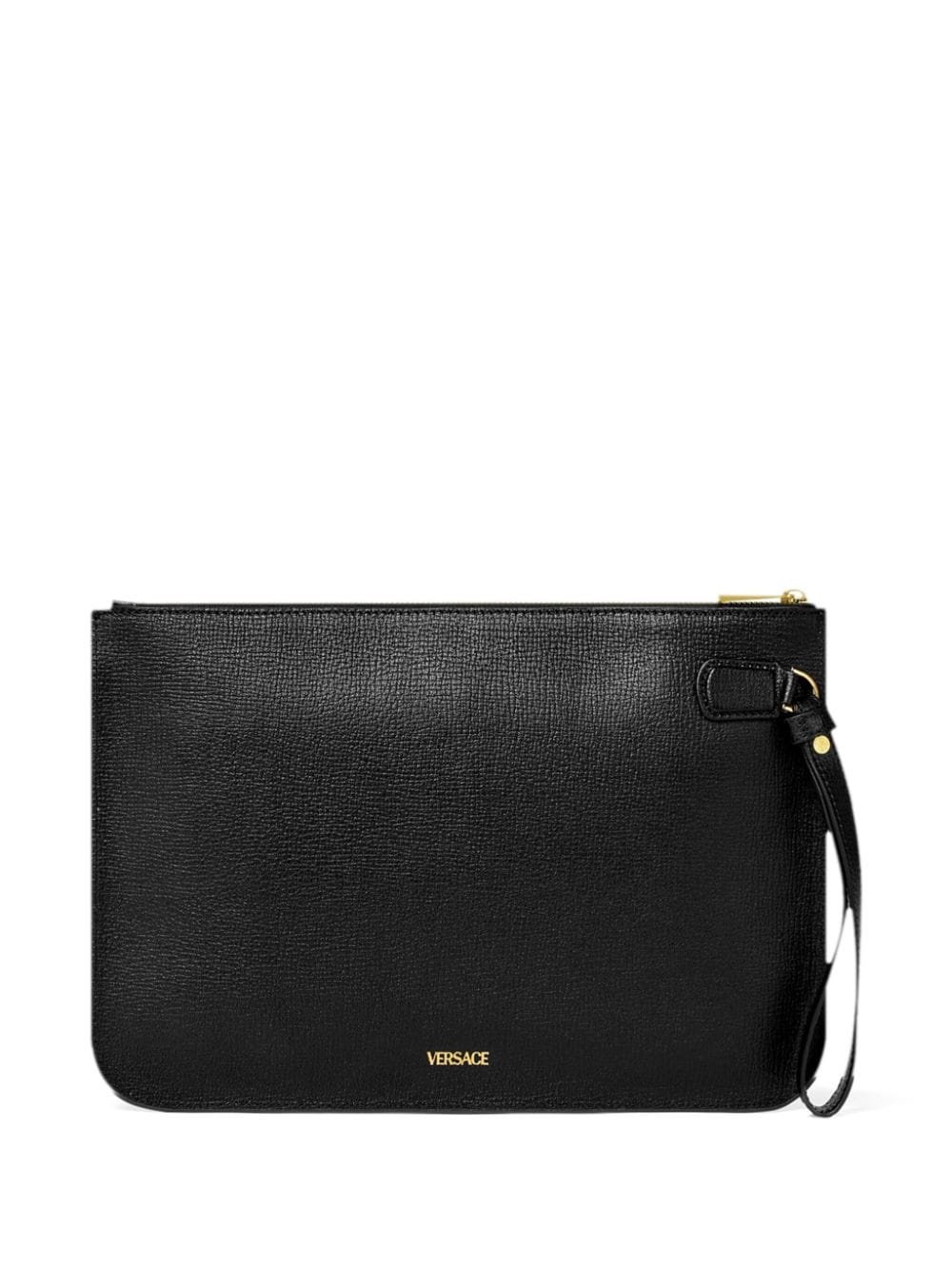 Medusa-plaque leather clutch - 2