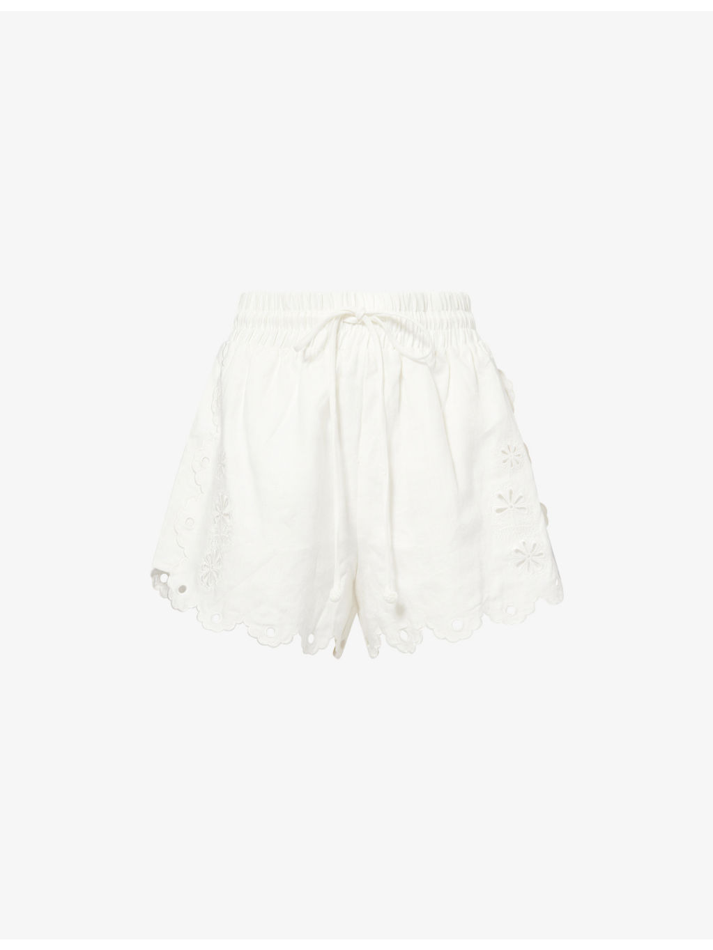 Richelieu Embroidered Linen Shorts - 1