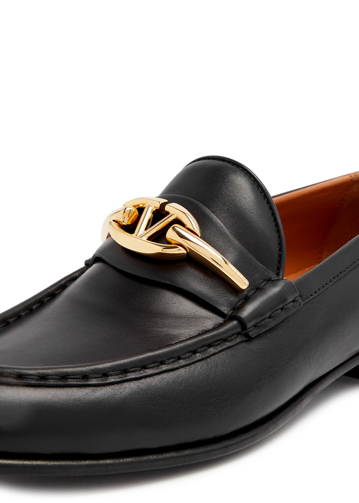 VLogo leather loafers - 4