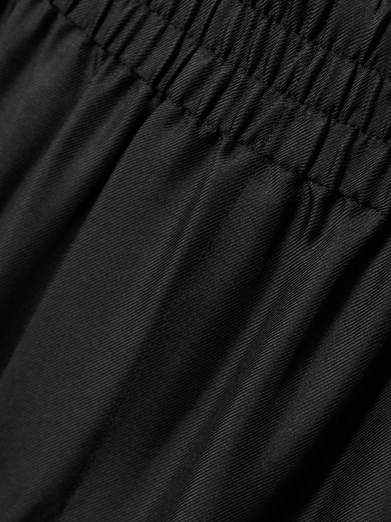 Silk-twill wide-leg track pants Black - 4