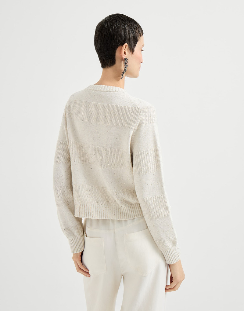 Textured stripe cardigan in cotton Diamond yarn 3