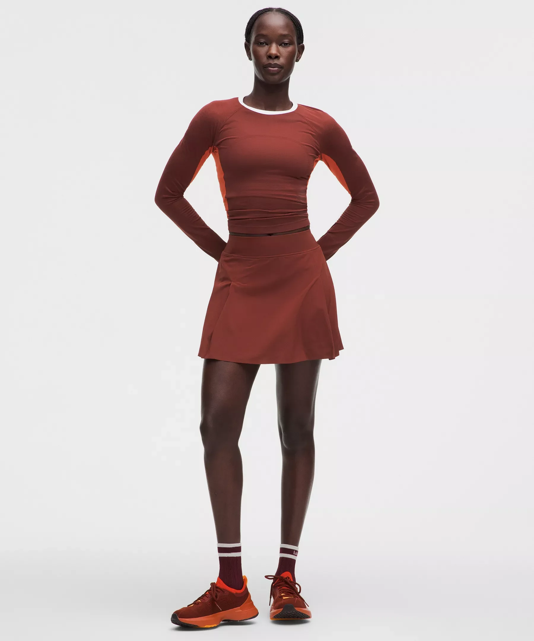 A-Line Side-Pleat Tennis Skirt - 1