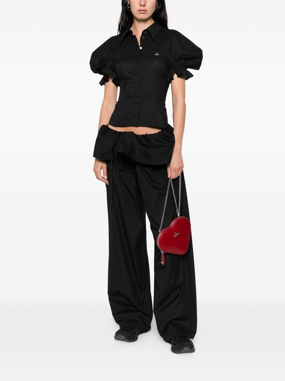 Gexy puff-sleeve button shirt - 2