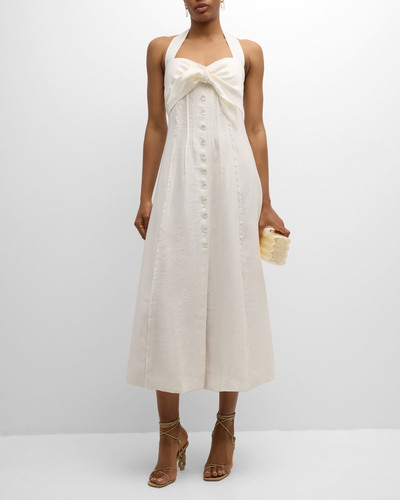 Cult Gaia Brylie Knotted-Bust Midi Halter Dress outlook