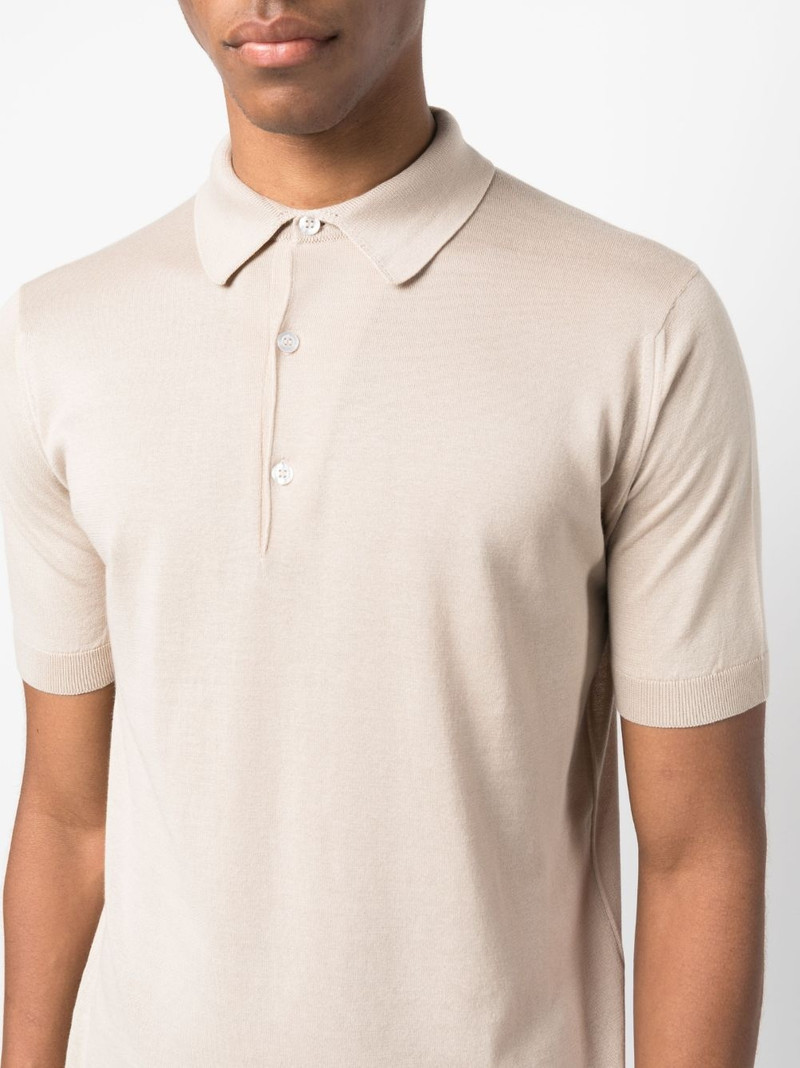 ribbed-knit cotton polo shirt 5