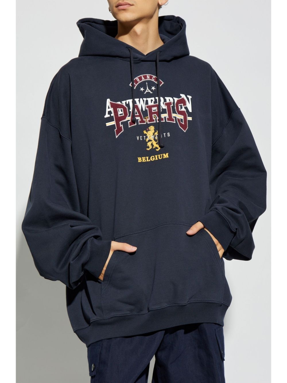 logo-embroidered hoodie - 3