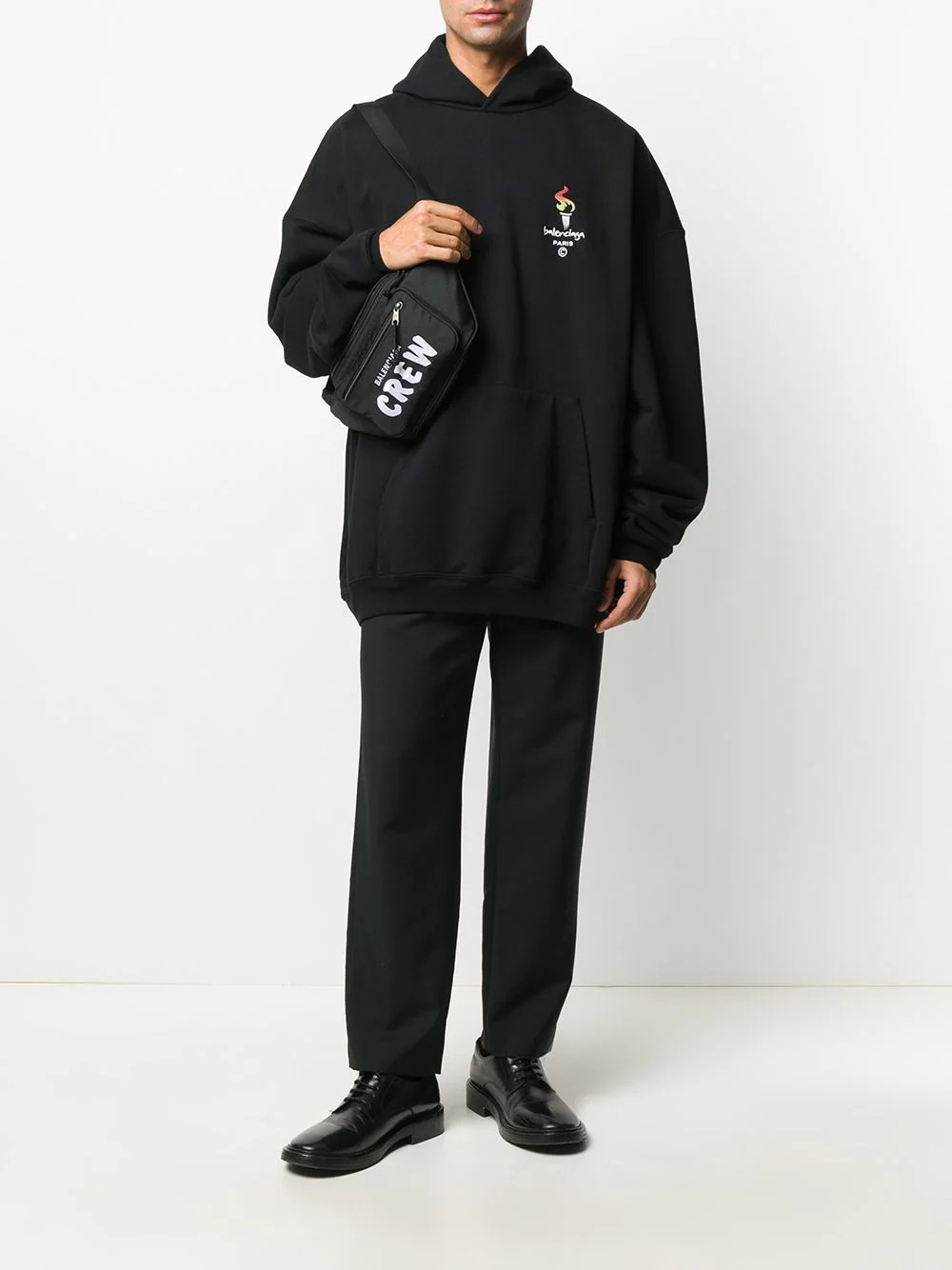 embroidered-logo oversize hoodie - 2