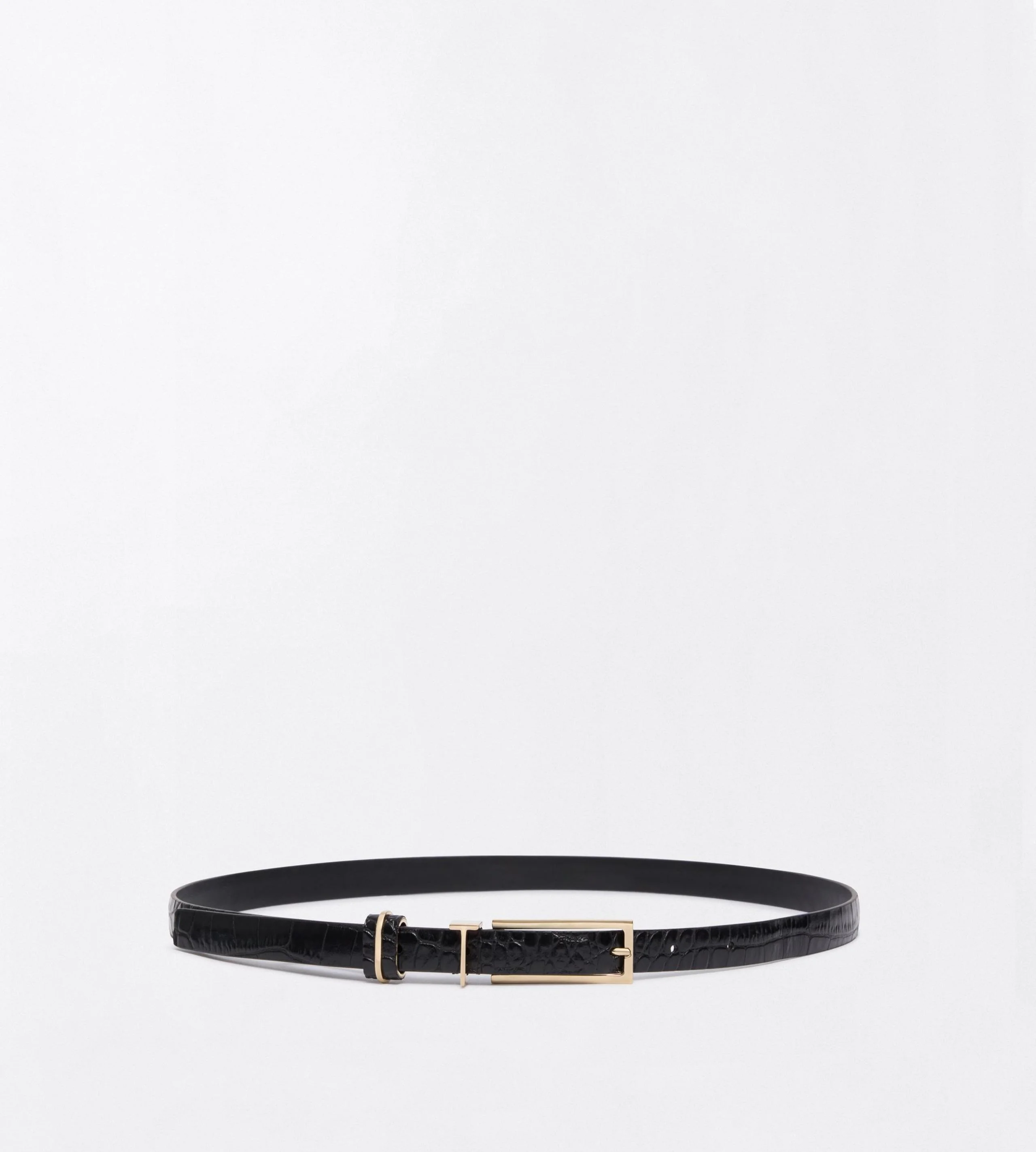 SOFT PRINTED CROCODILE LEATHER T LOOP BELT - 1