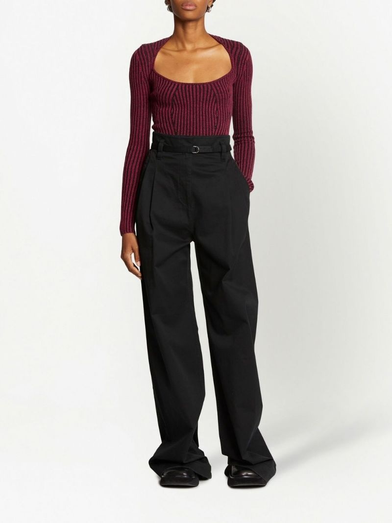 round-neck ribbed-knit jumper - 4