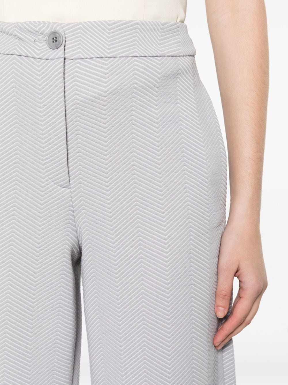 chevron-stitch straight-leg trousers - 5