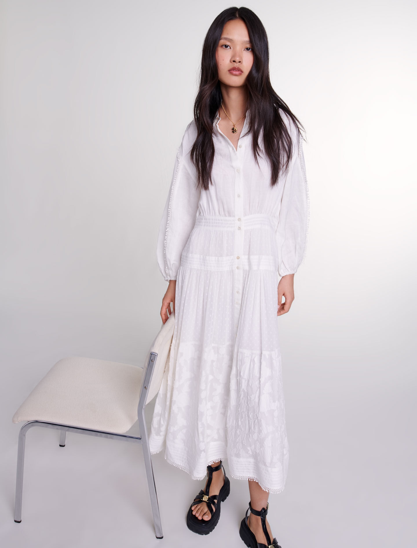 Cotton patchwork maxi dress - 5