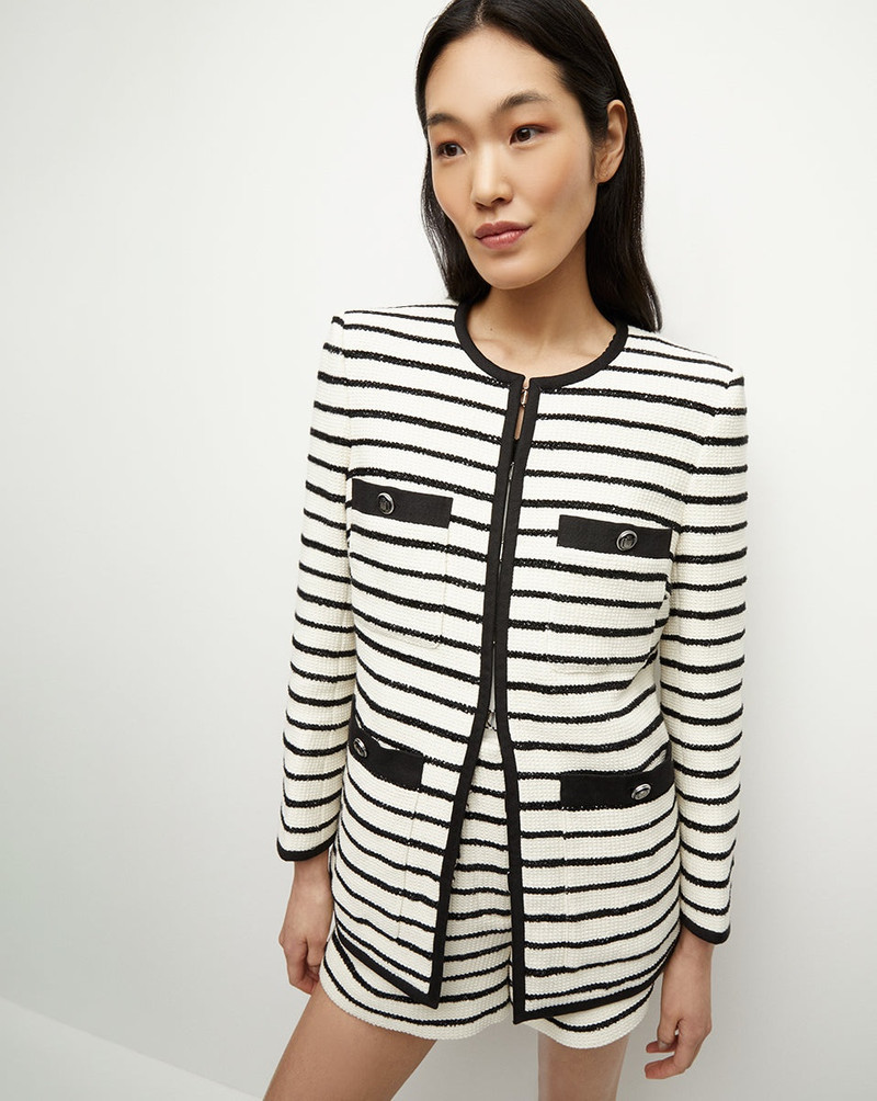 VERONICA BEARD FOSTER STRIPED DICKEY JACKET outlook