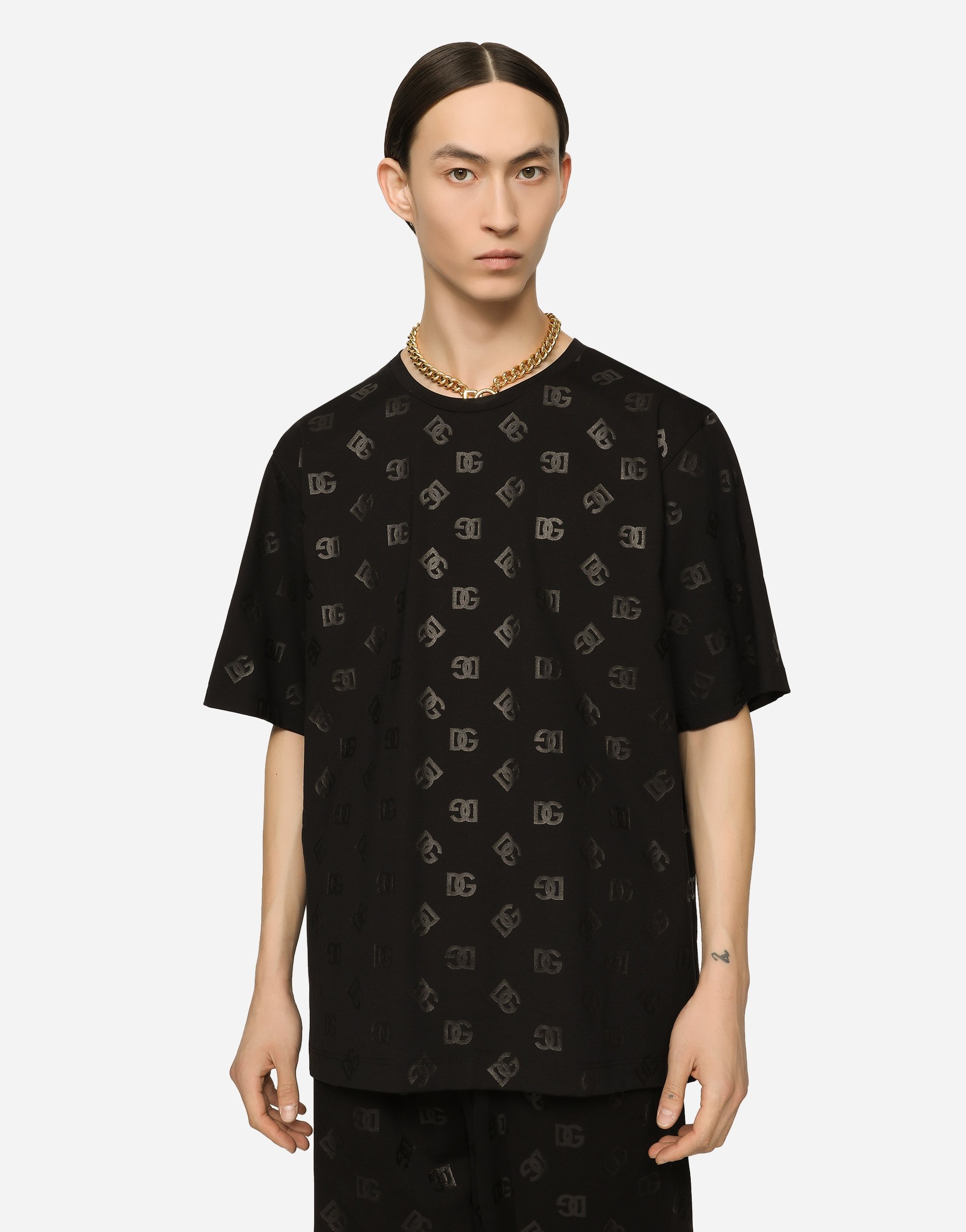 Round-neck T-shirt with DG Monogram print - 2