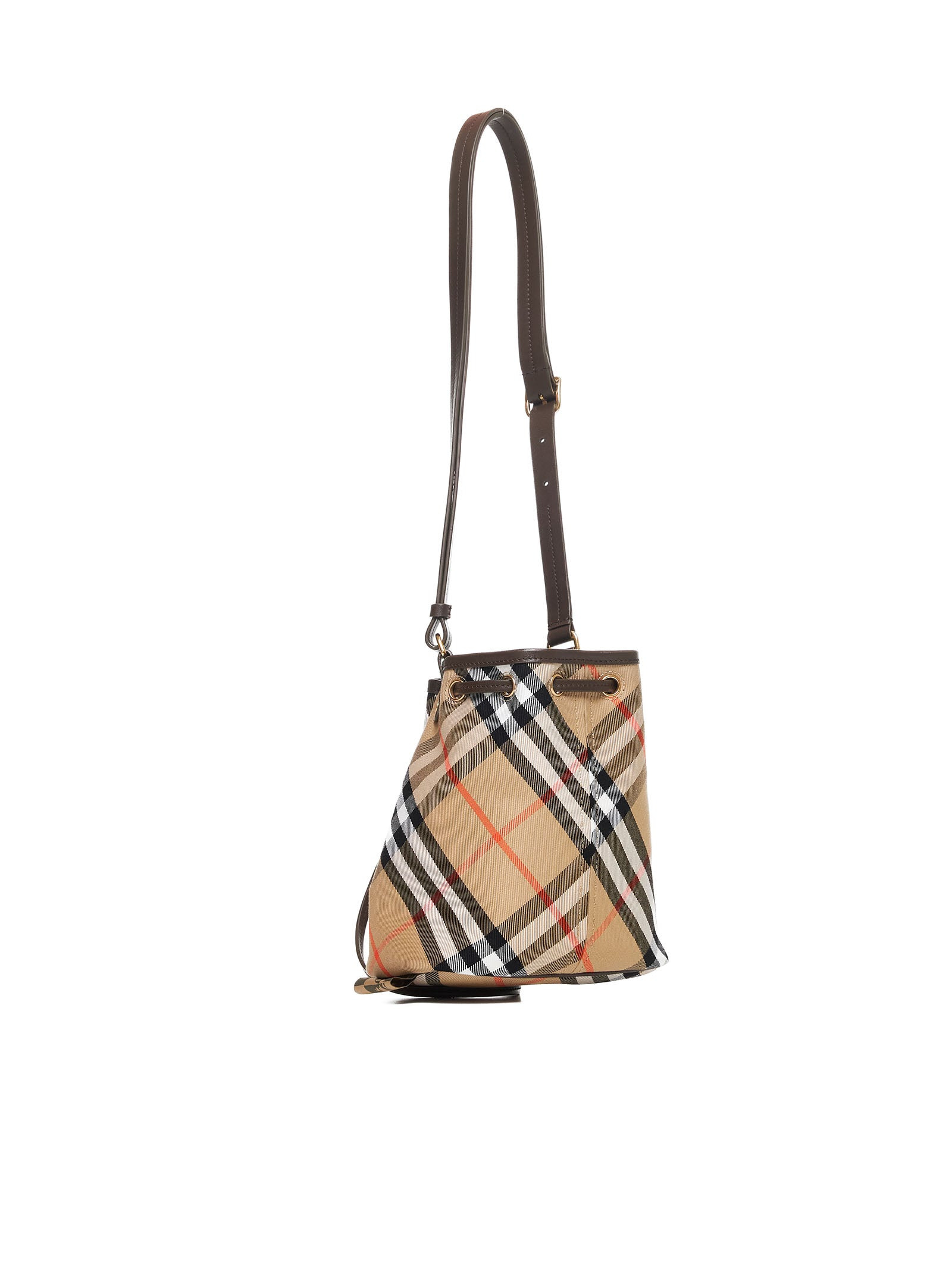 Check canvas mini bucket bag - 3