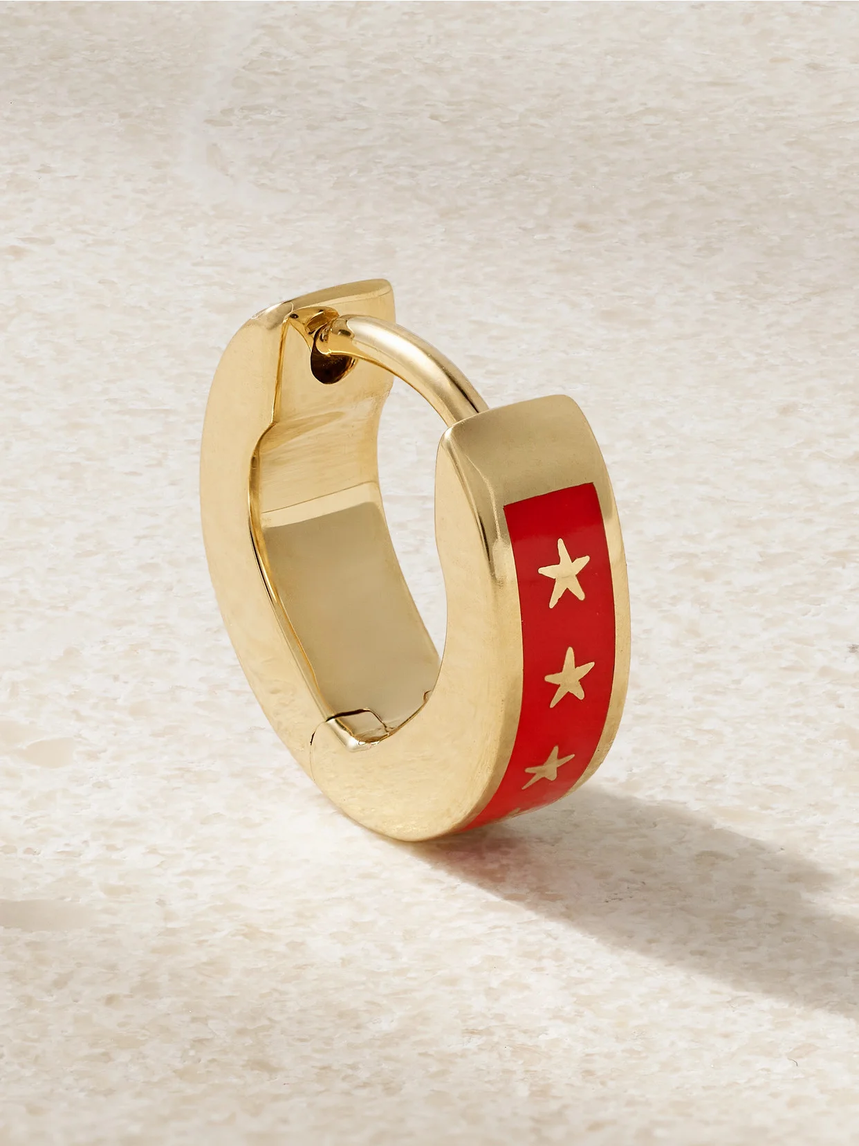 Strength Tenet 18-karat Gold And Ceramic Single Hoop Earring - 1